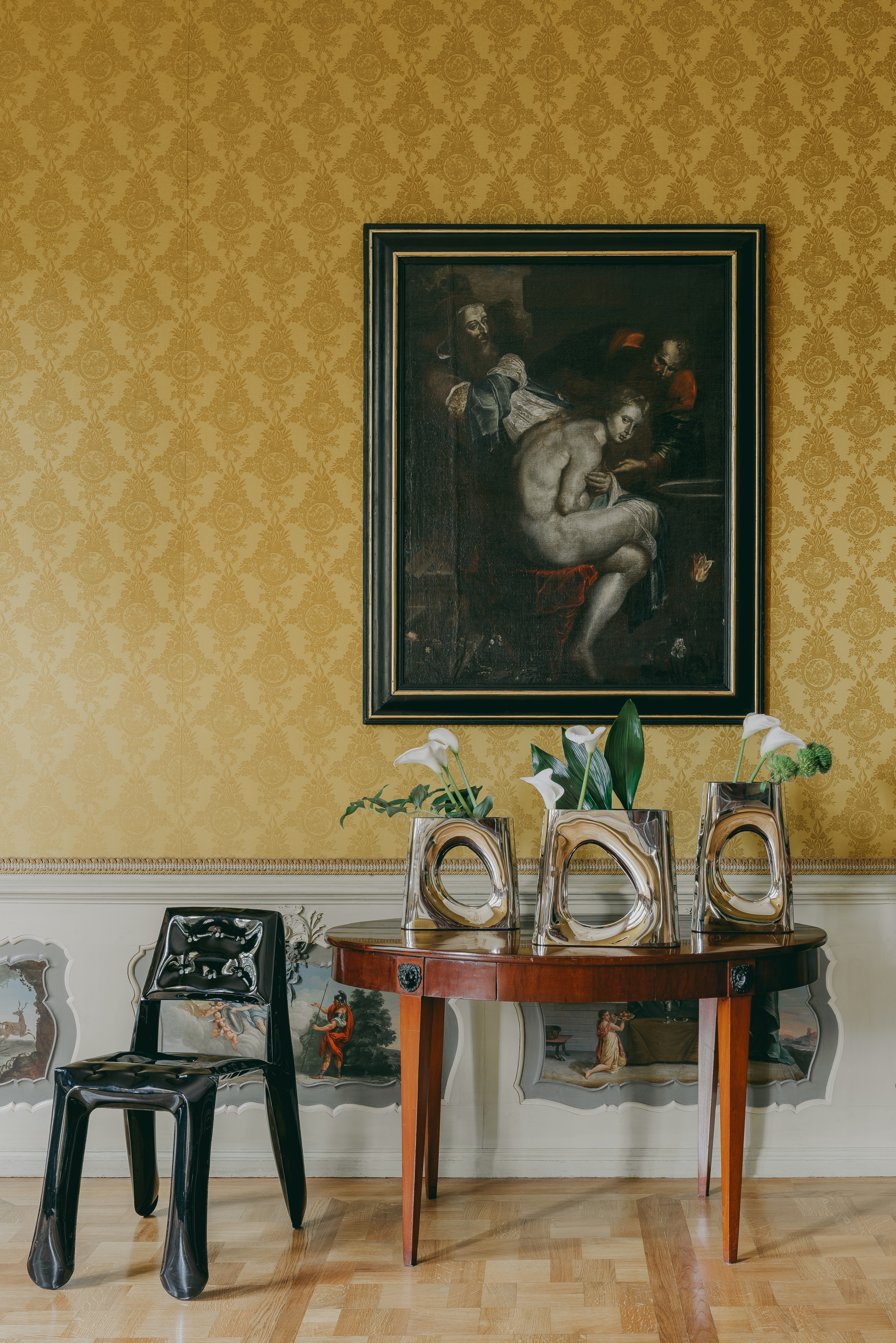 Chippensteel 0.5 Sedia Acciaio Nero Lucido