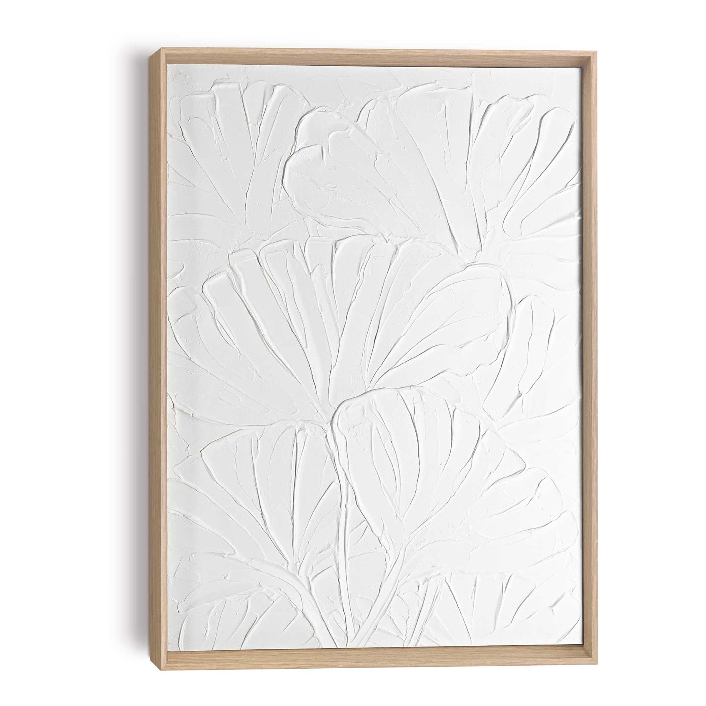 Blumen Holzbild MDF Weiß Braun