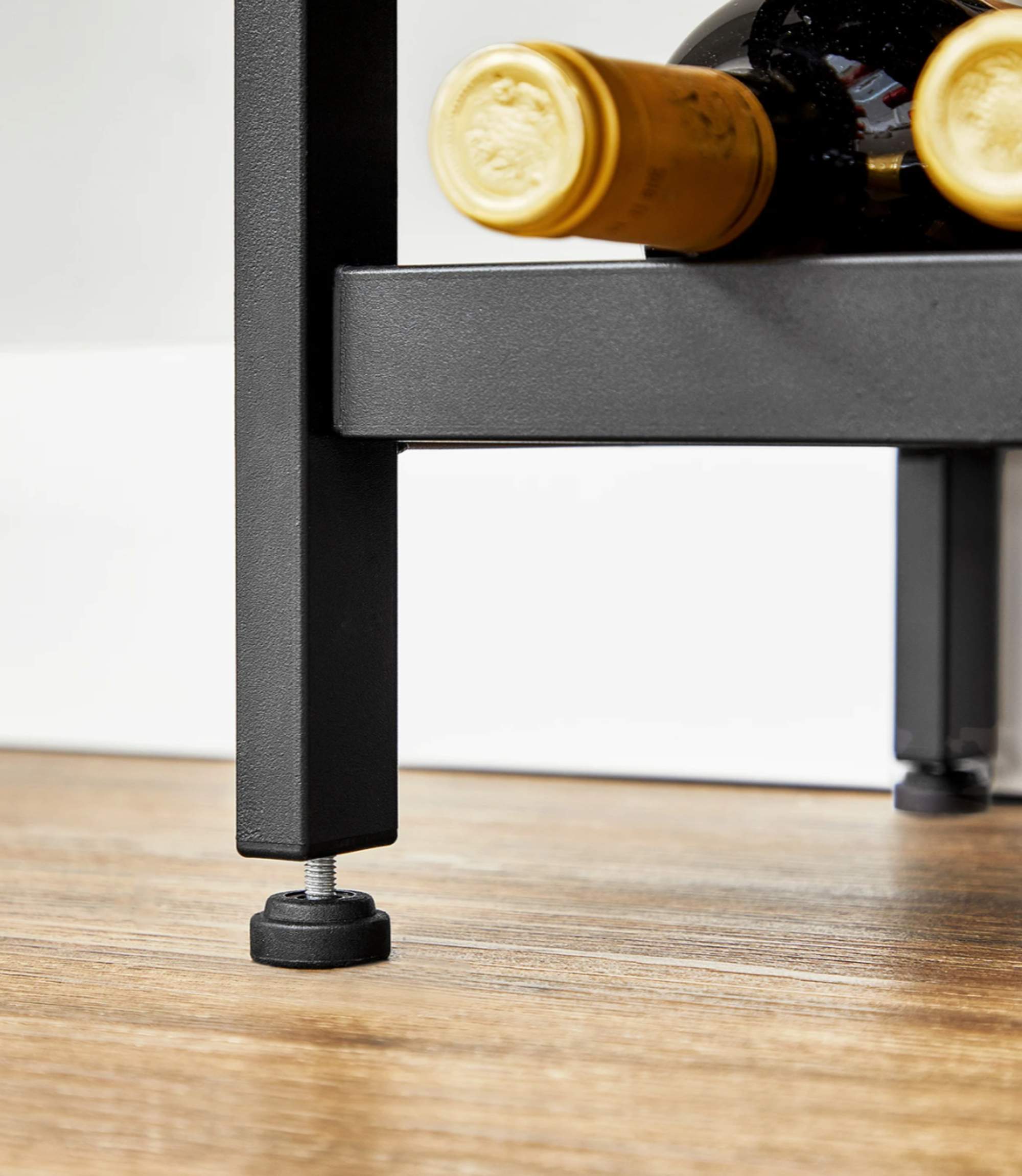 Weinregal Holz Metall Braun Schwarz