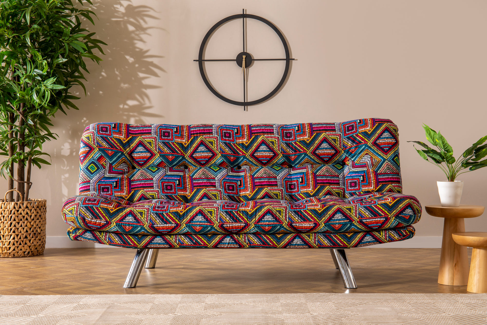 Misa Small Sofa Bed 3-Seater Multicolor