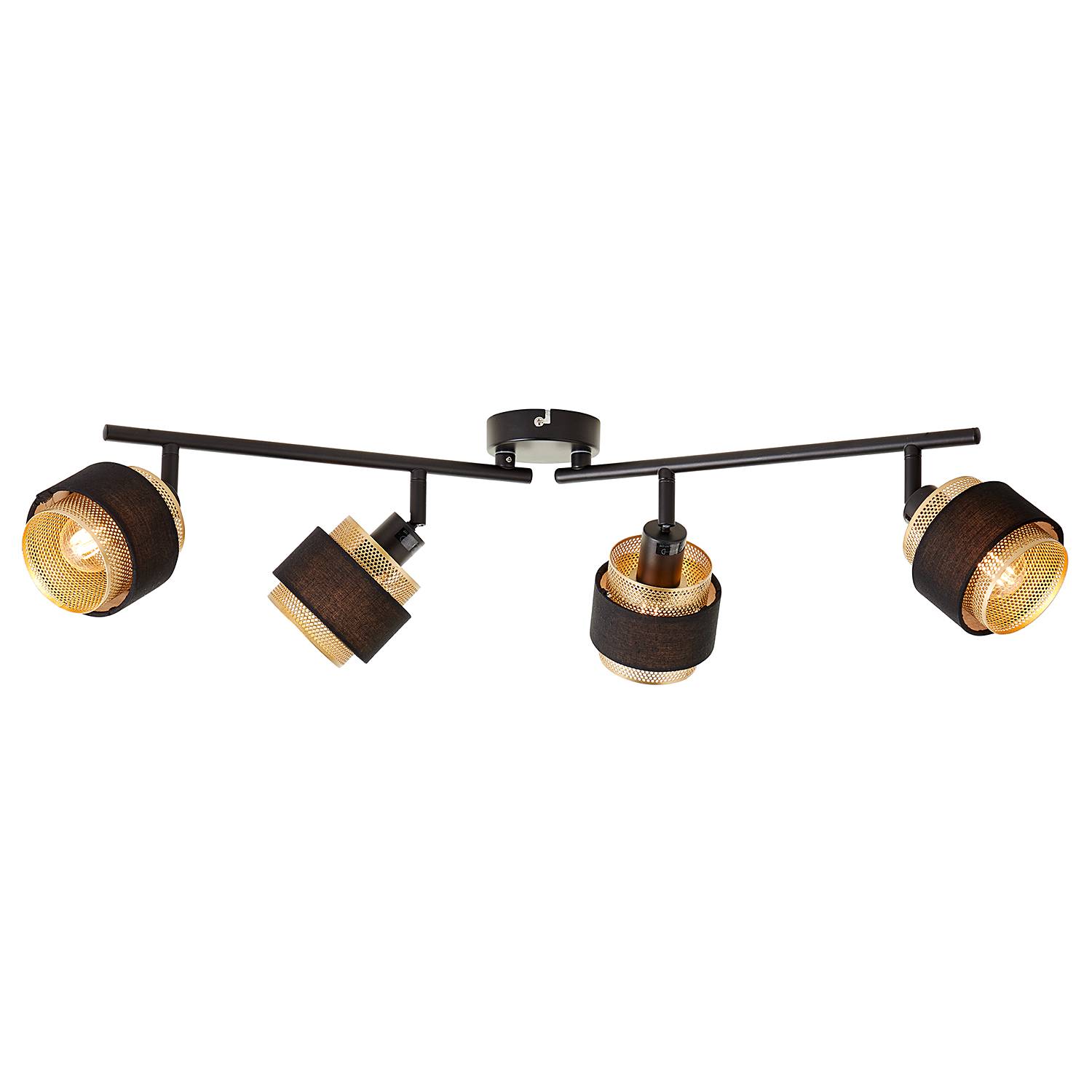 4-light ceiling light Grove iron mixed fabric