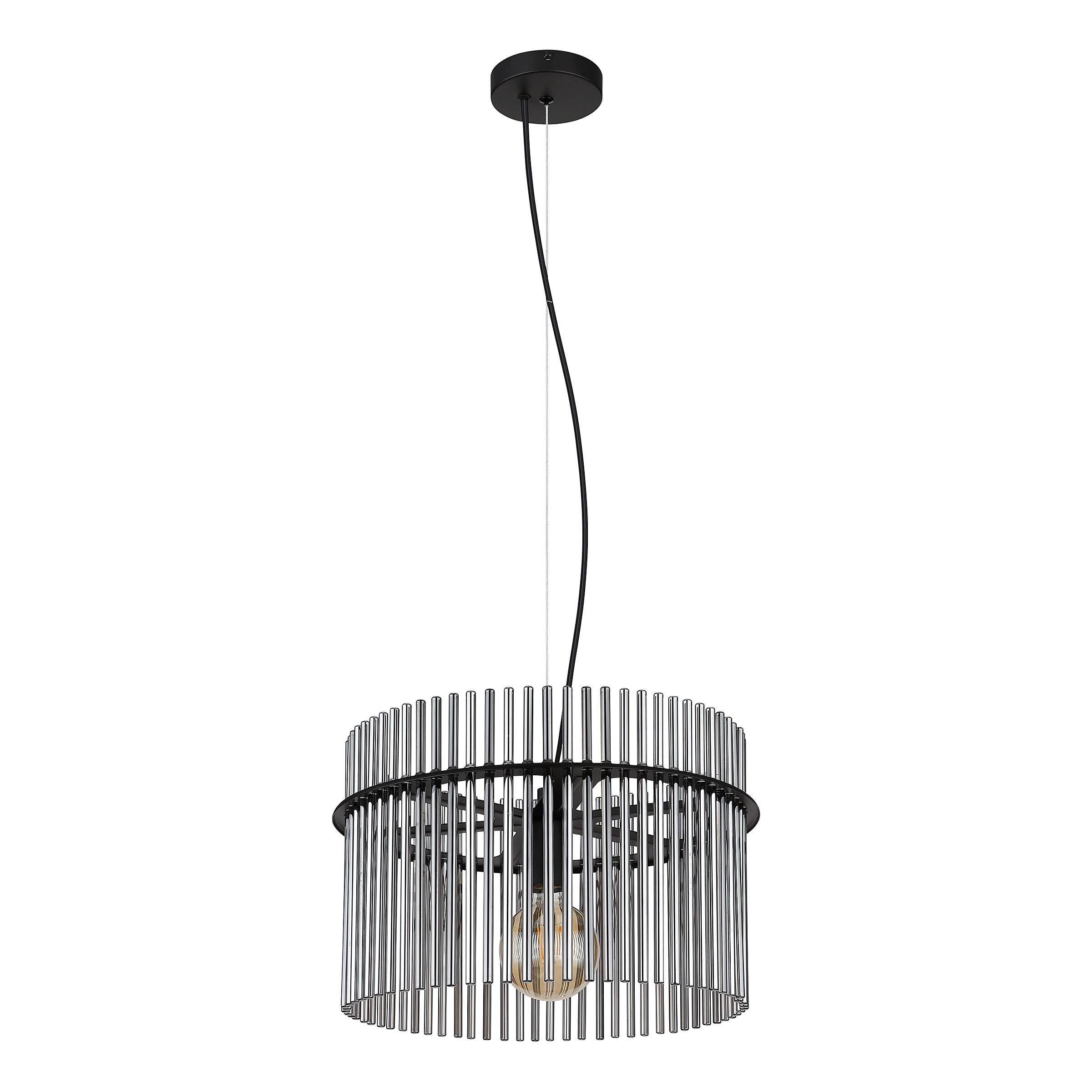 Gorley Typ E Pendelleuchte Rauchglas Eisen 1-flammig