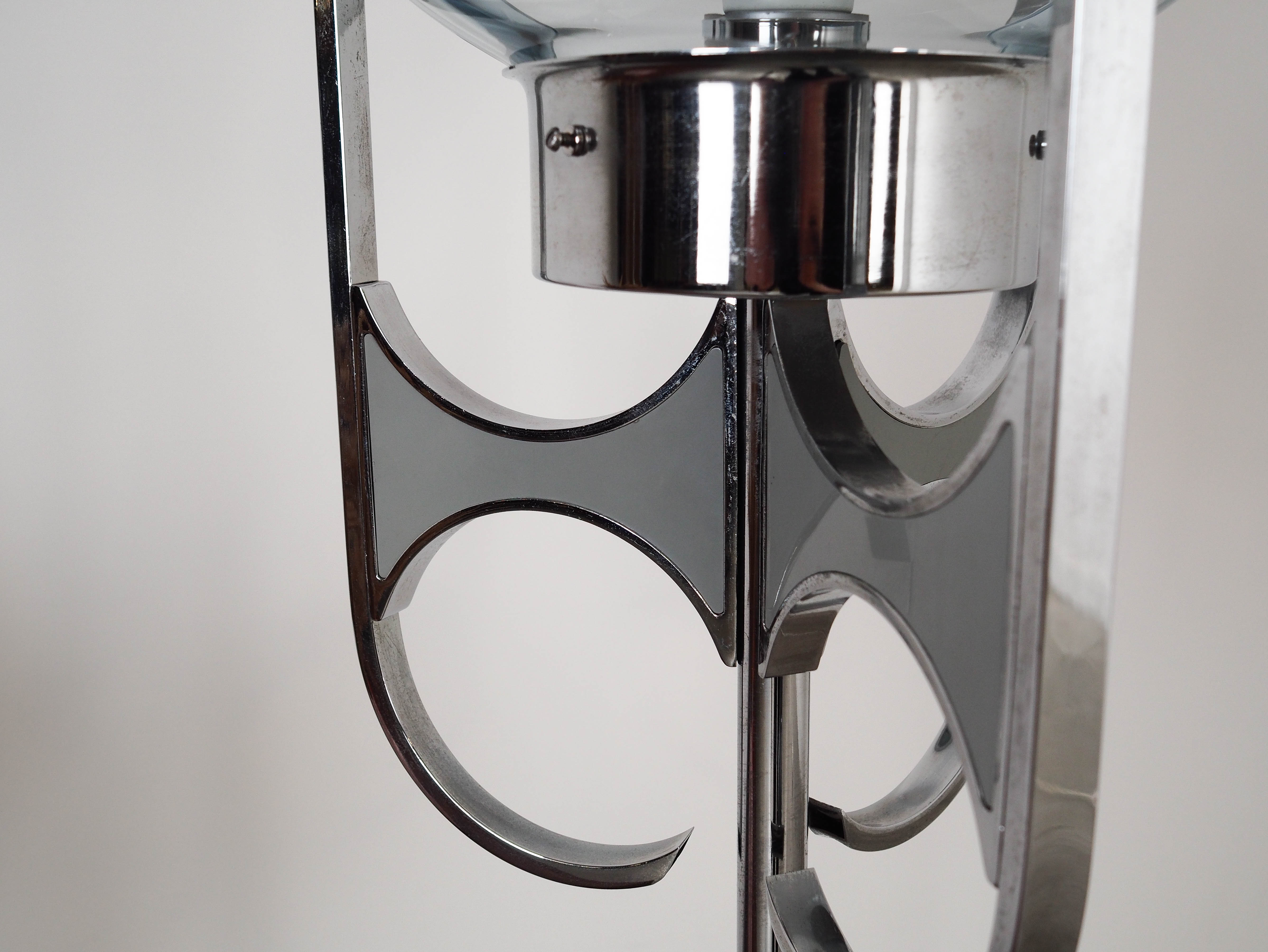 Standing lamp Murano glass Silver 1970s