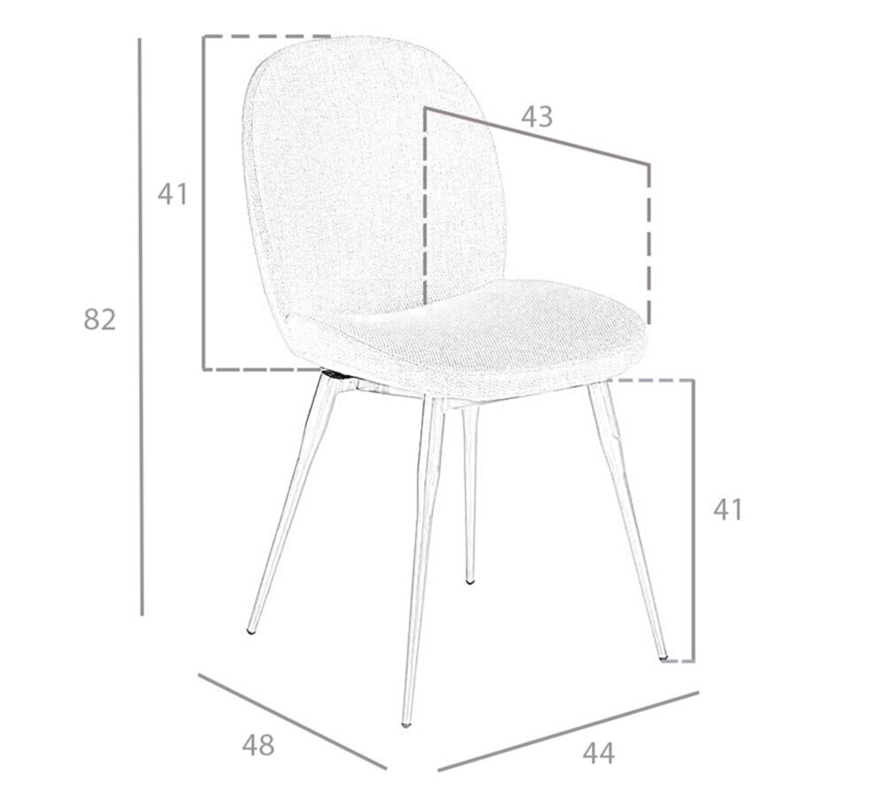 Esszimmerstuhl Metall Textil Grau 