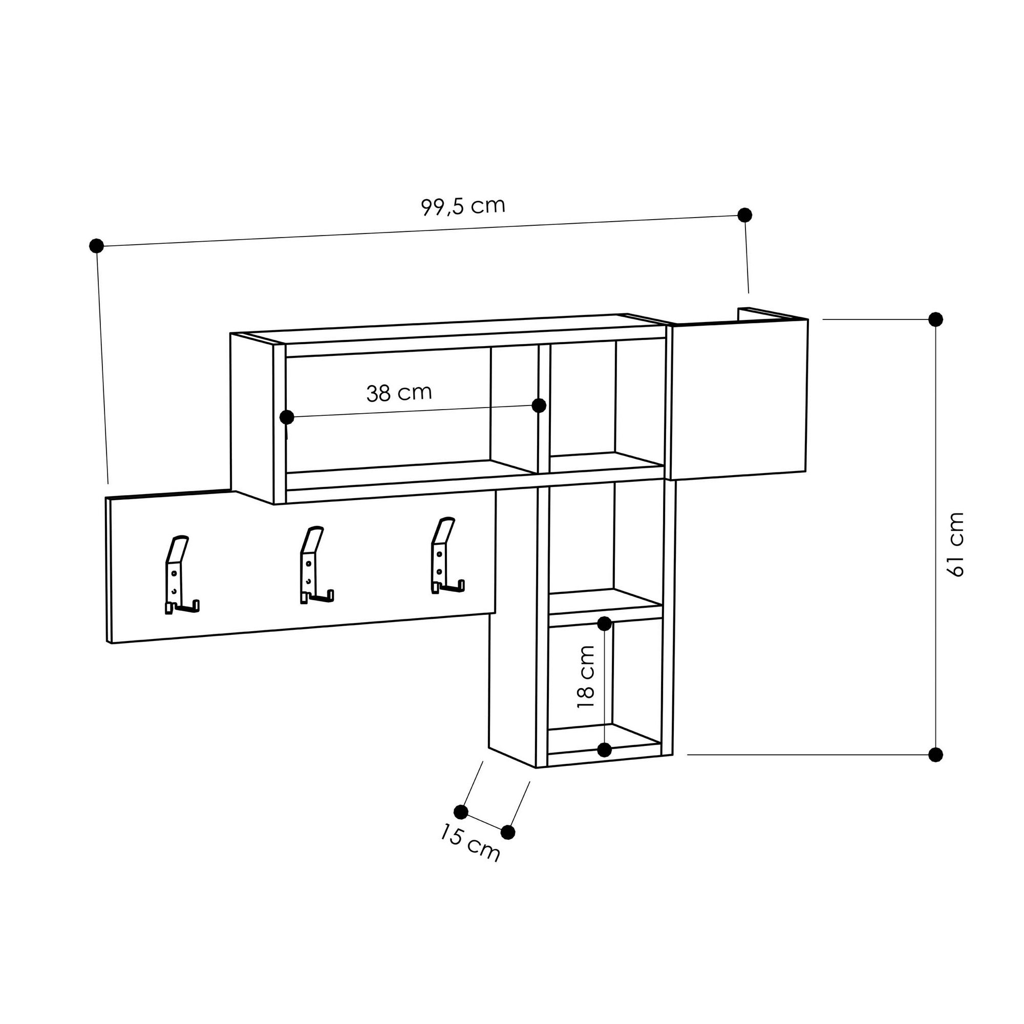 Game Garderobe Holz Sonoma Eiche Anthrazit