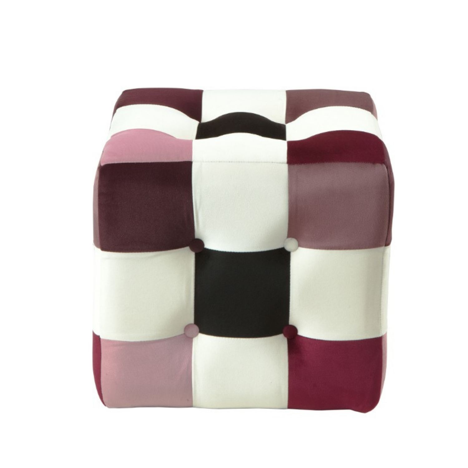 Pouf Patchwork in Velluto Multicolore