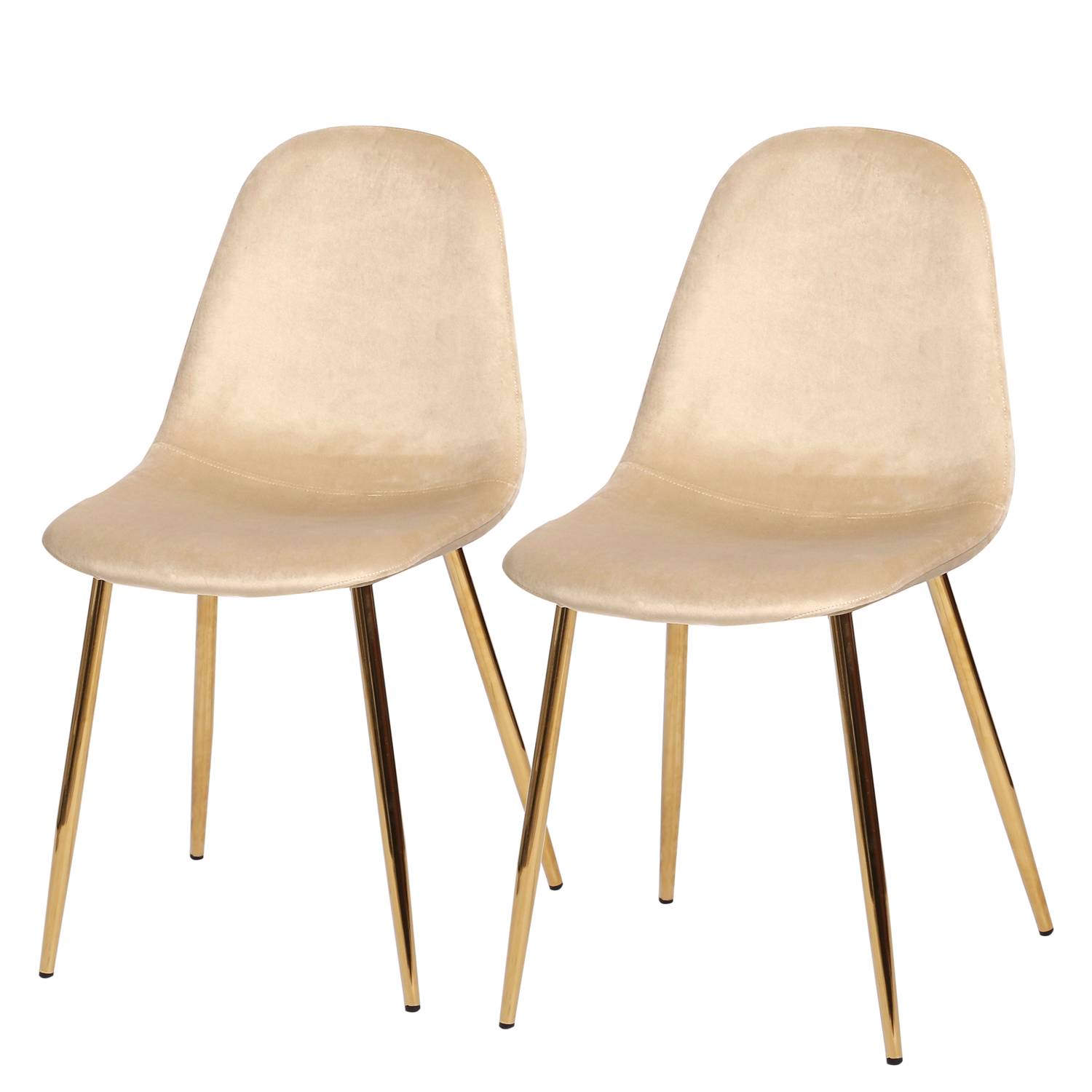 2x Esszimmerstuhl Yoyce II Samt Tiru Beige