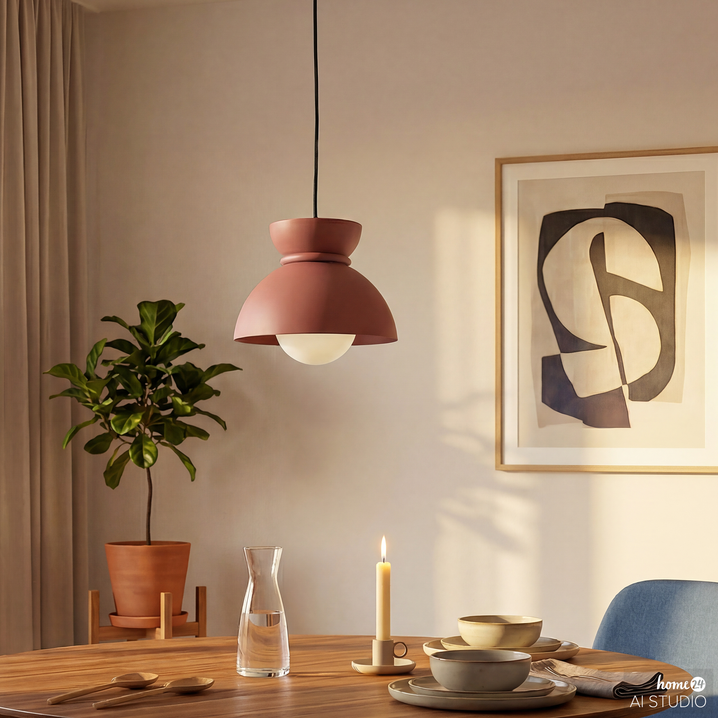 Pendant light Quora 1-light iron opal glass red