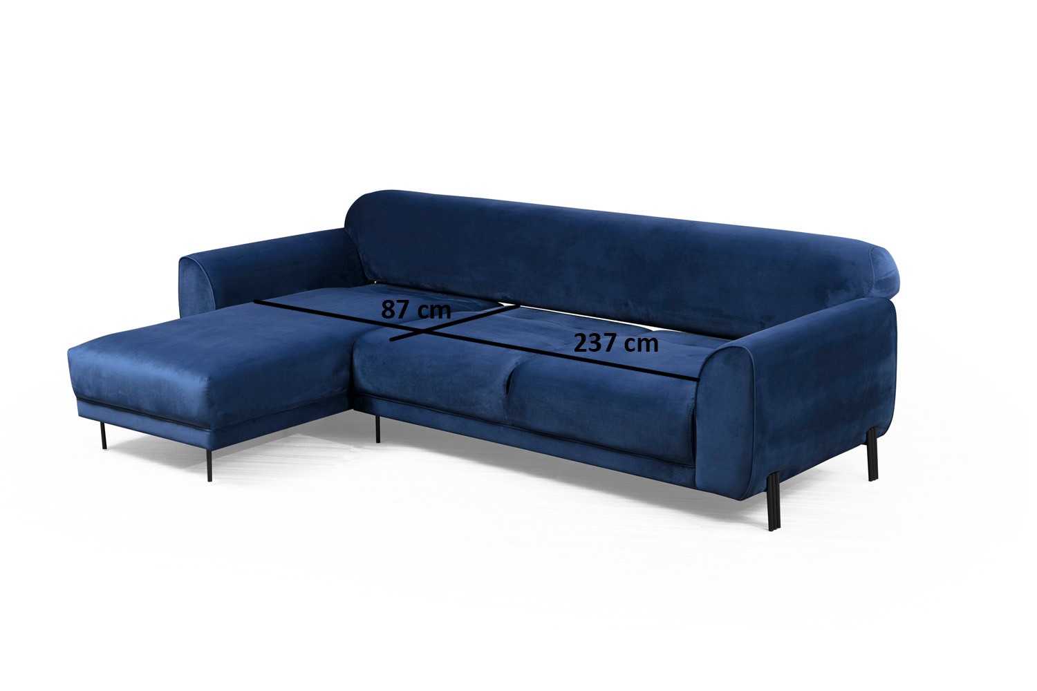 Image Corner Sofa Left Navy Blue