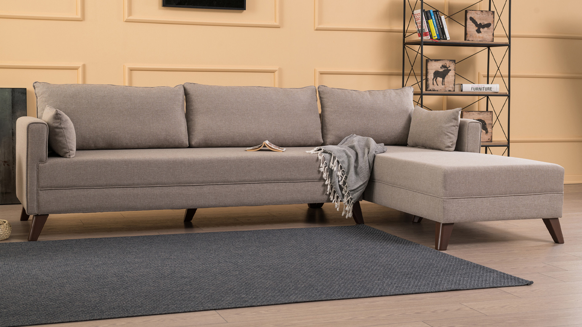 Bella Sofa Récamiere Rechts Creme