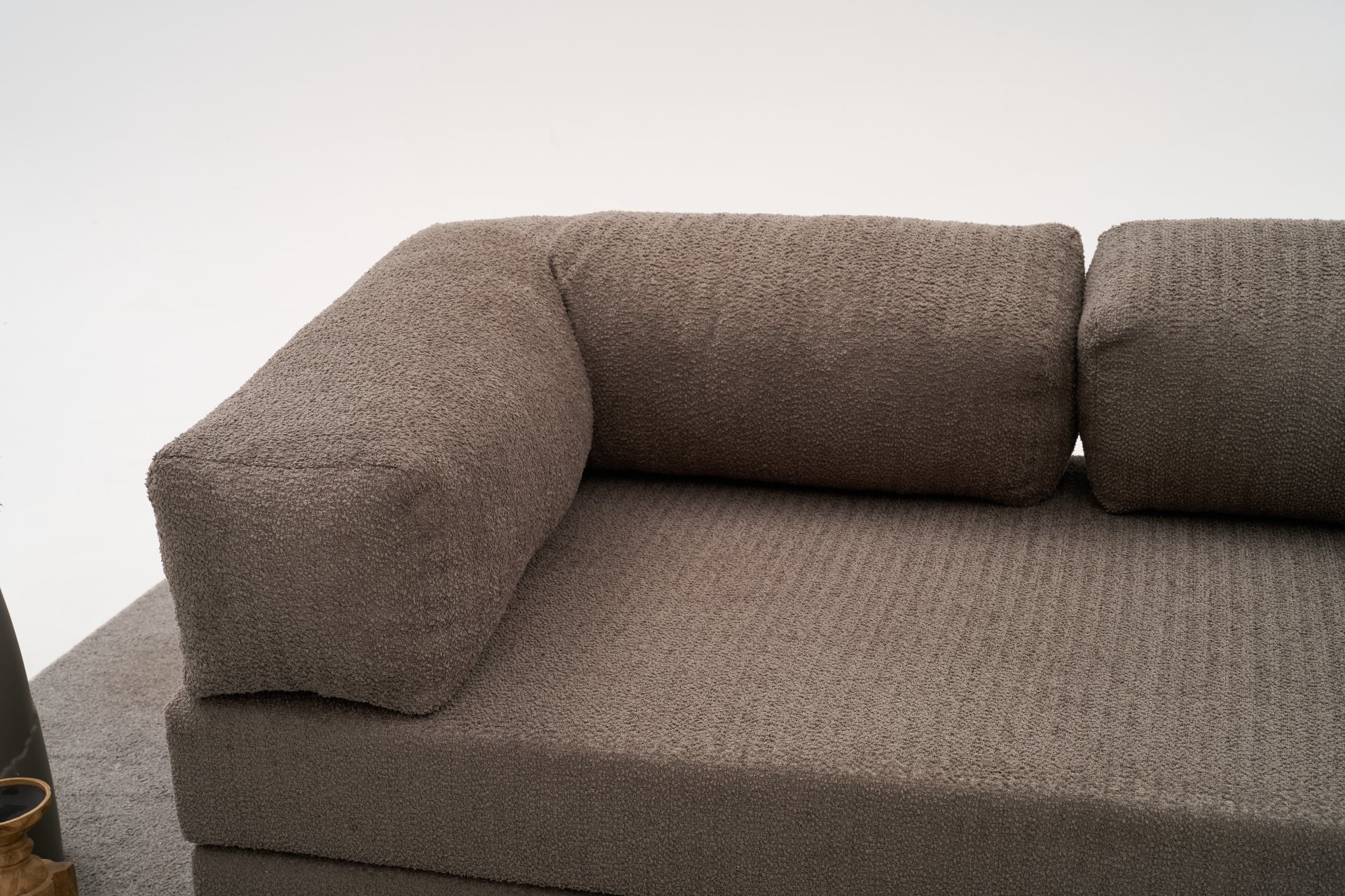 Comfort Schlafsofa 2-Sitzer mit Hocker Grau