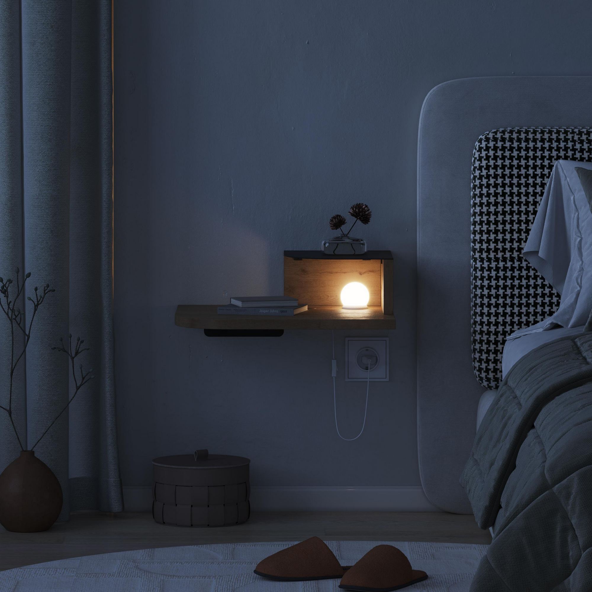 Luno Nachttisch Eichen-Optik Braun