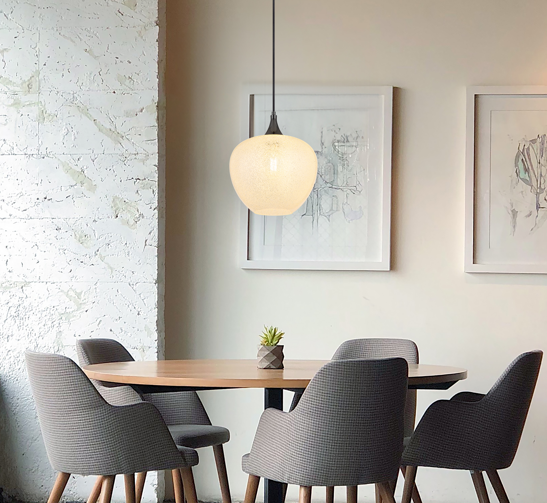 1-Flammig Maxy Typ N Pendelleuchte Klarglas Chrom