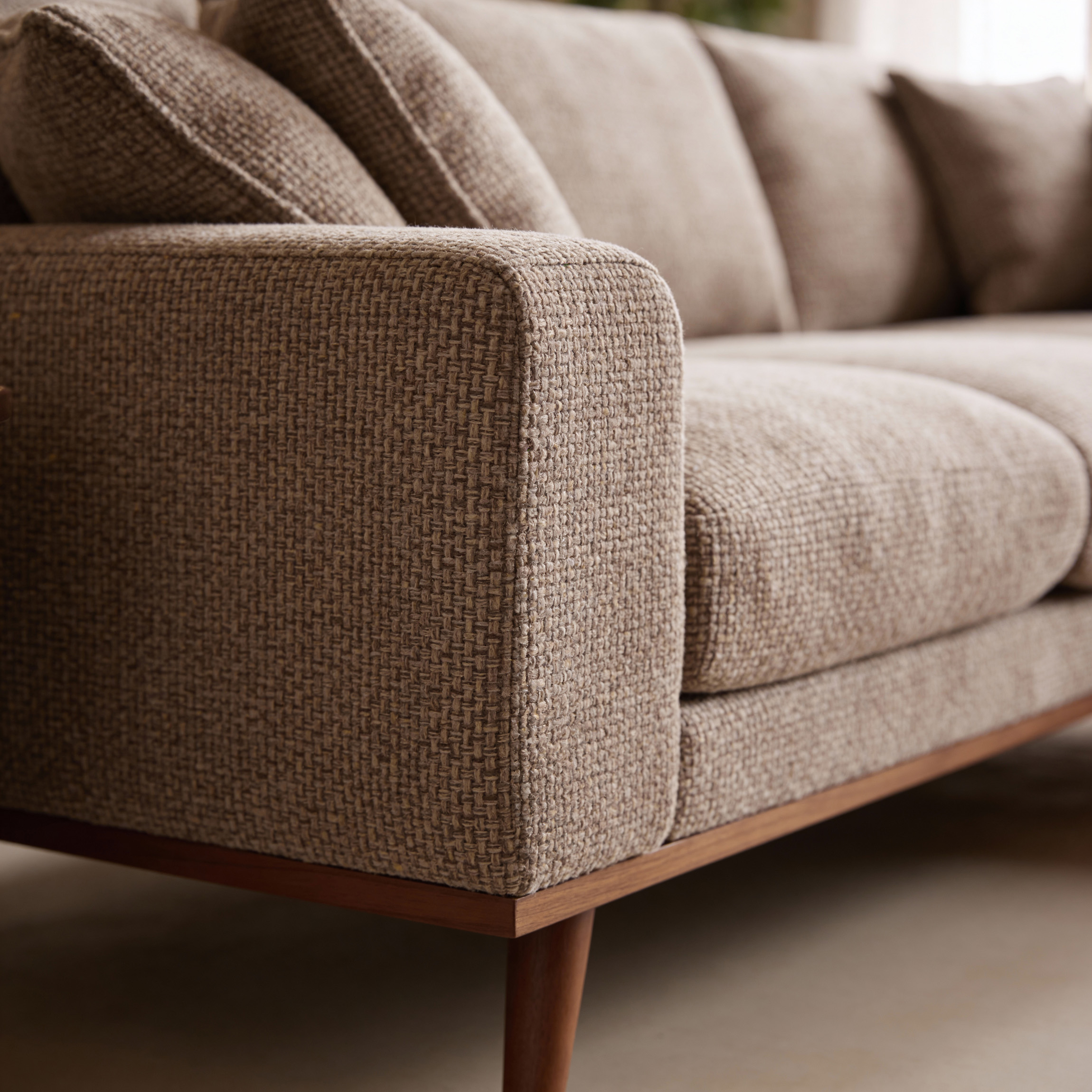 Corner Sofa Harper 3-Seater Right Light Brown