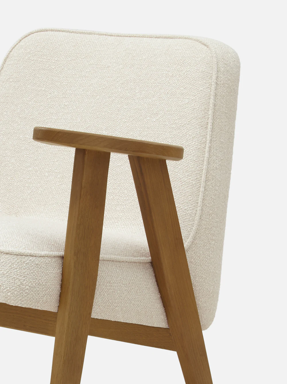 366 Sessel Holz Textil Weiß