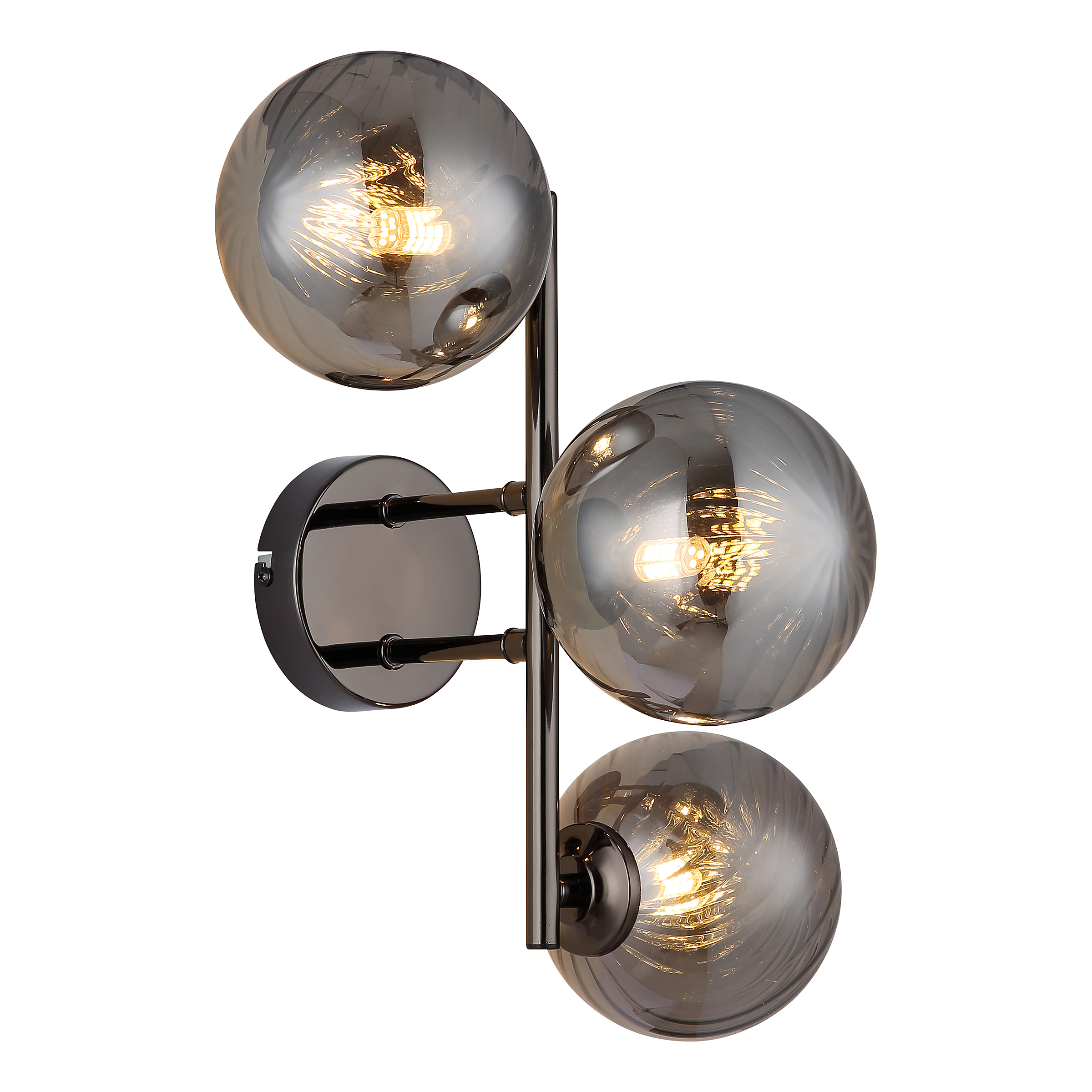 Conor Wandleuchte Rauchglas Schwarz