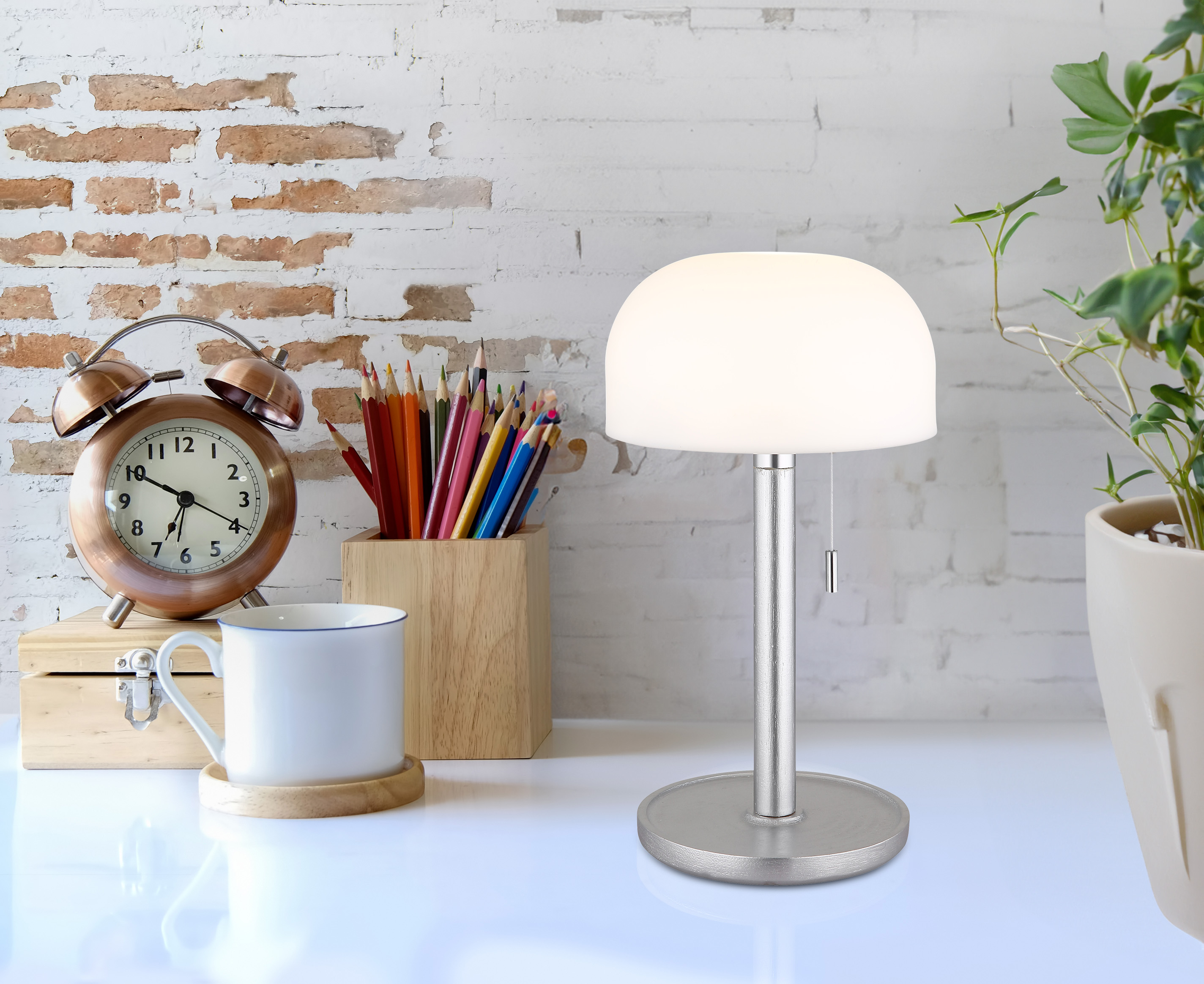 Norman LED-Tischleuchte Acrylglas Bambus 1-flammig