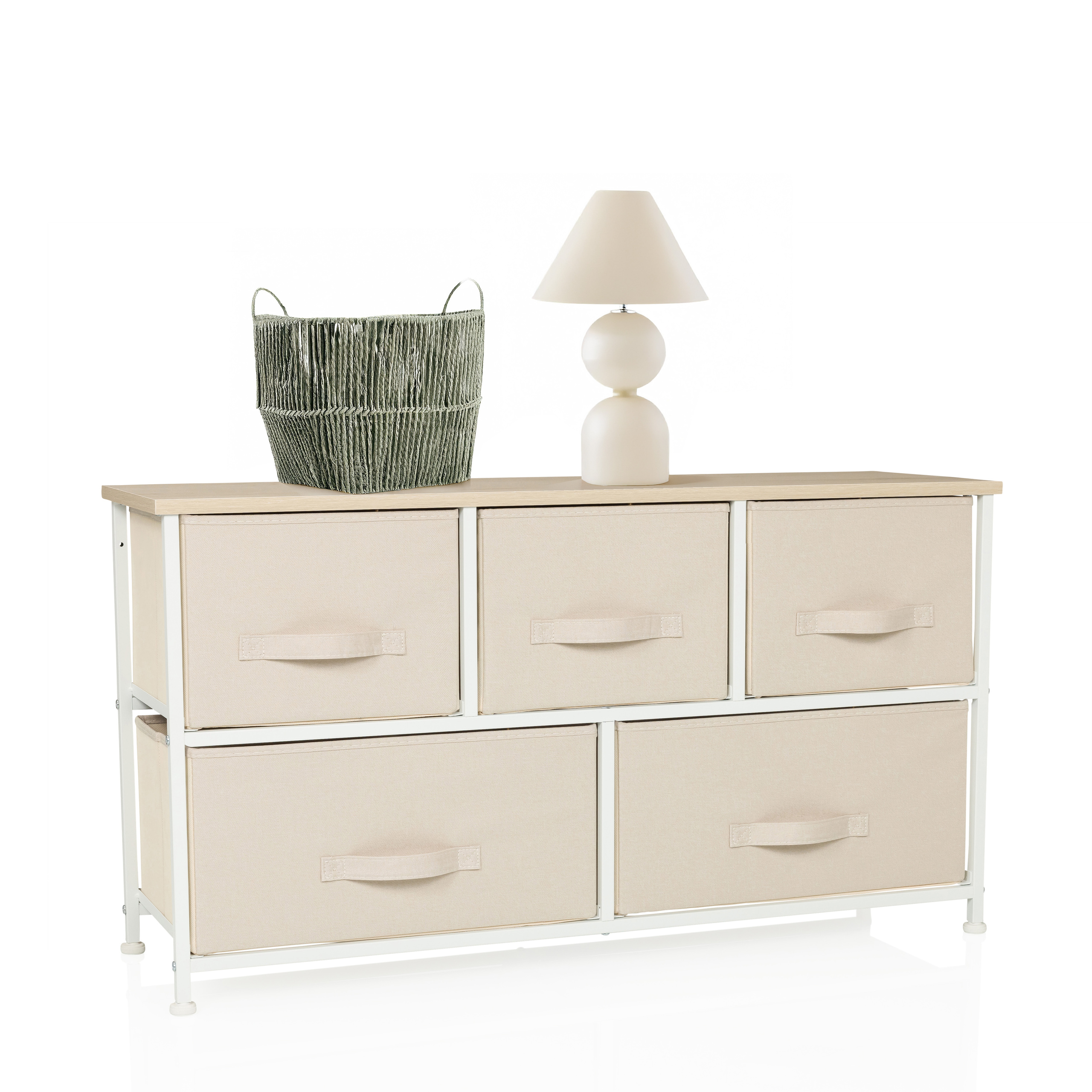 FOLDAR Cassettiera con 5 scomparti Beige