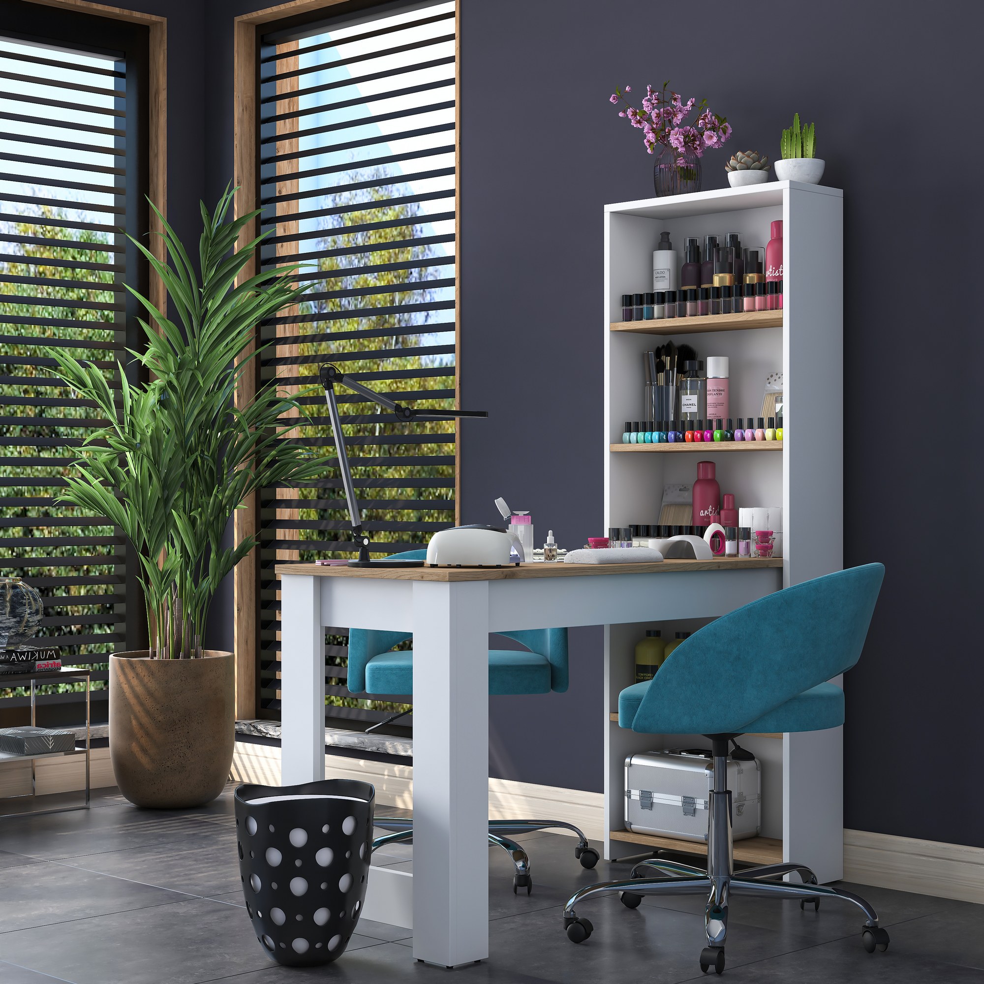 Dressing table with shelf White