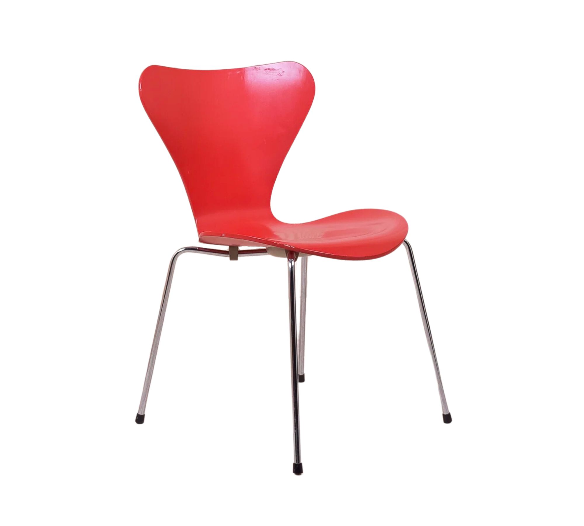 Serie 7 Fritz Hansen-Arne Jakobsson Holz  rot