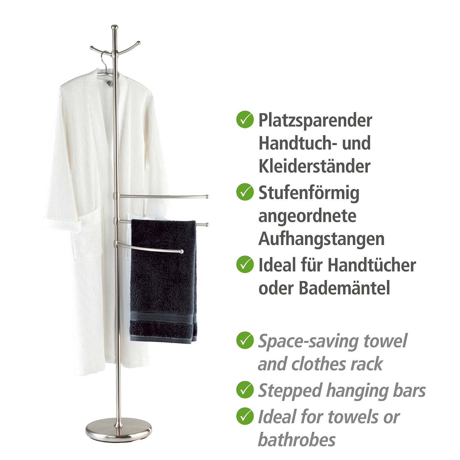Handtuchständer Adiamo Stahl Silber