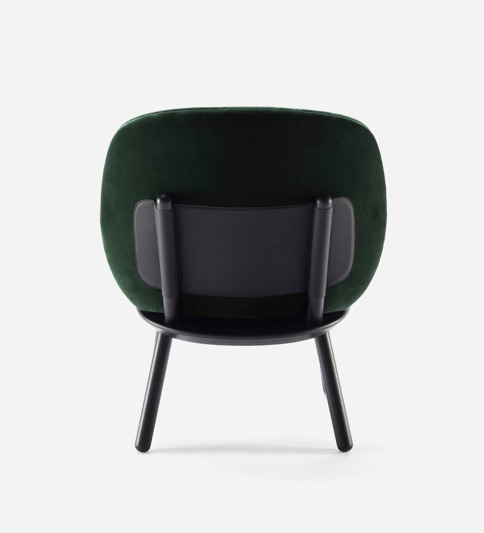 Loungestuhl Eschenholz Velour Grün