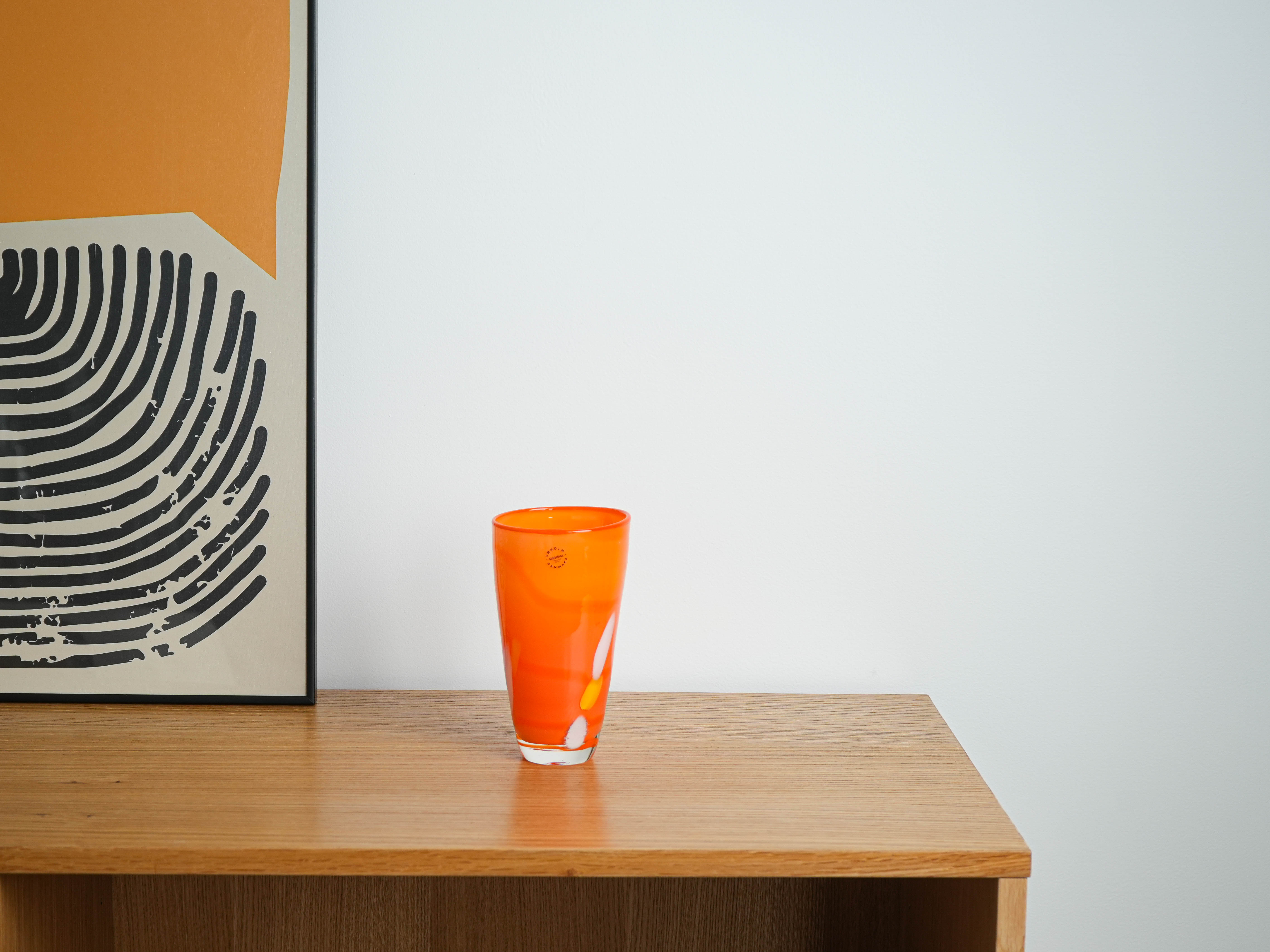 Glass vase 1970s Orange