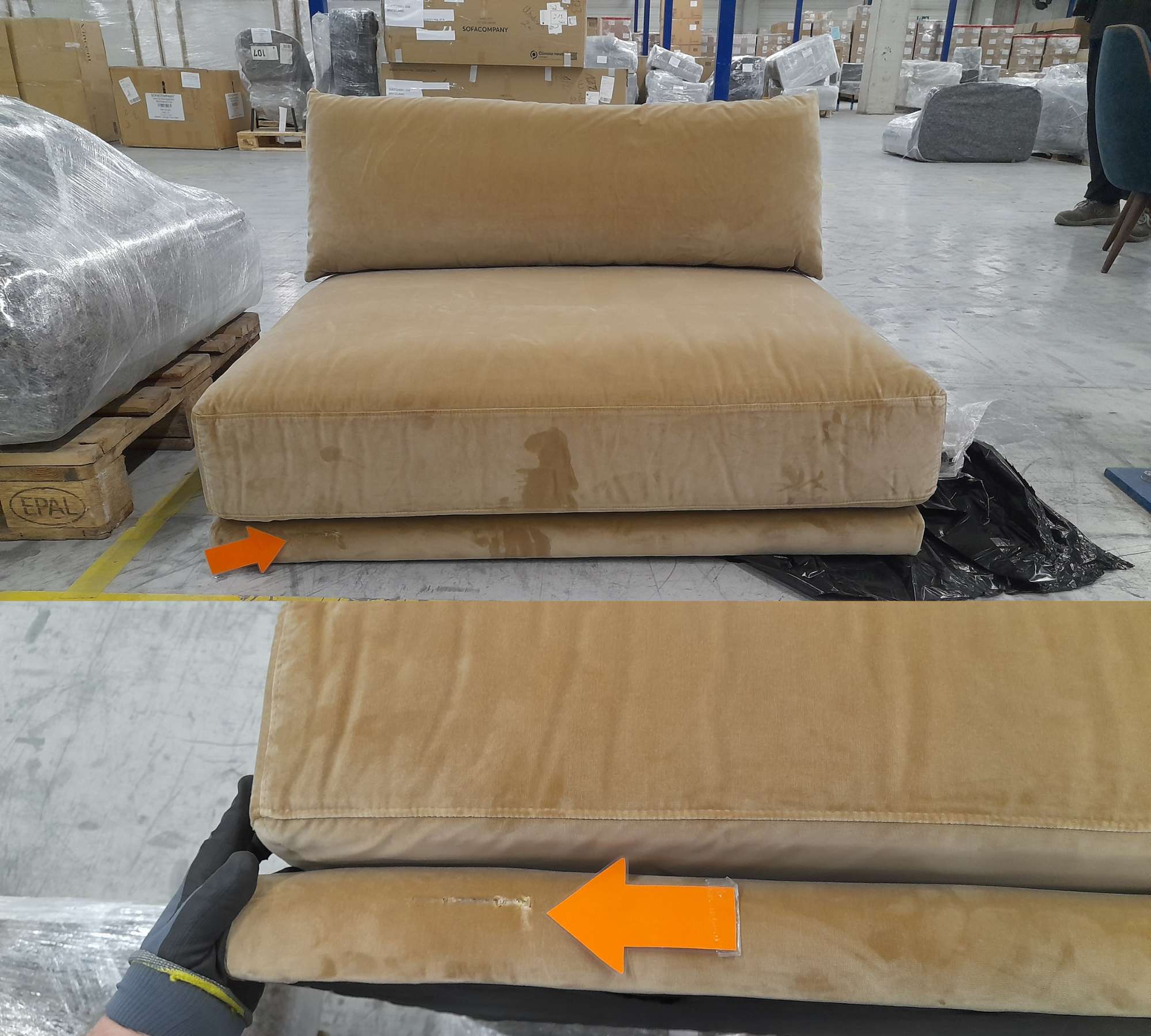 Vincent 1-Sitzer Sofamodul Velour Matt Beige