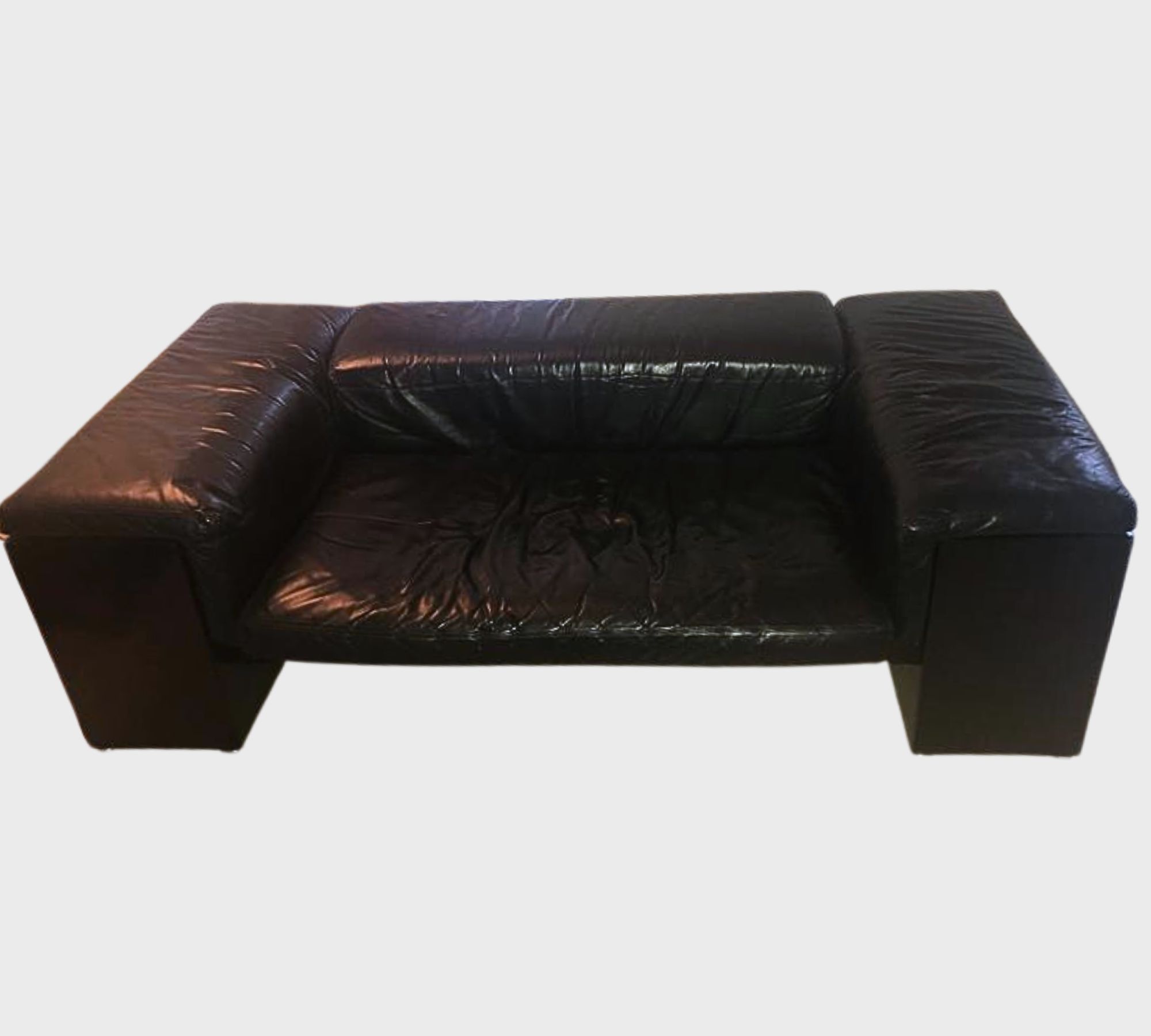 Brigadier Sofa 2-Sitzer Leder Schwarz