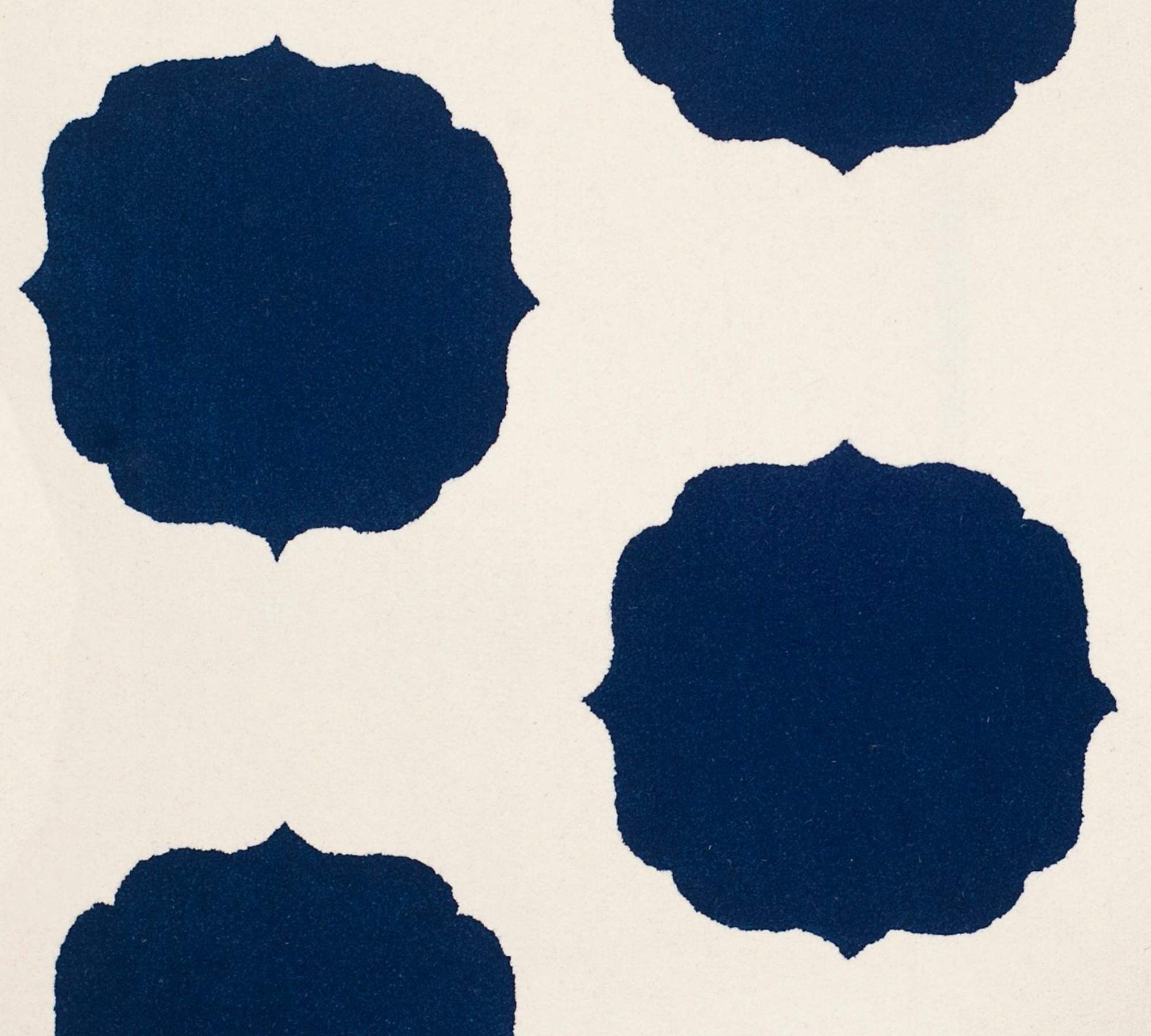 Handgetufteter Wollteppich Blau Weiß 170 x 240 cm