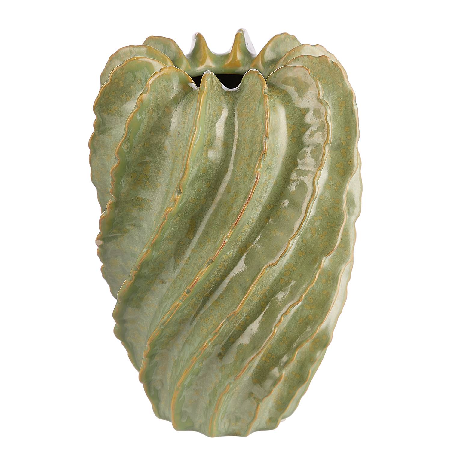 ORGANIC Vase Steingut Pastellgrün