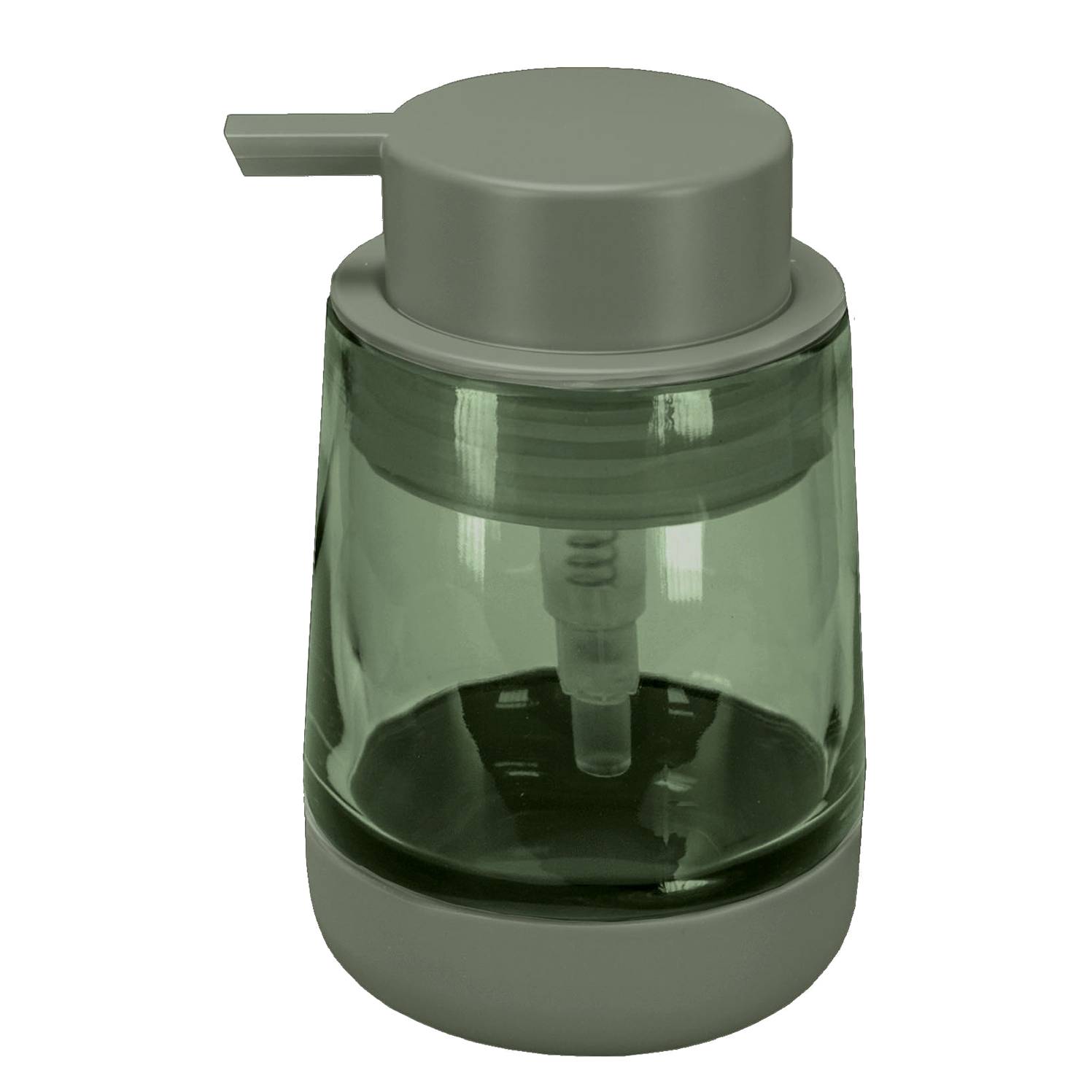 Seifenspender Belly Glas / Silikon Olivgrün