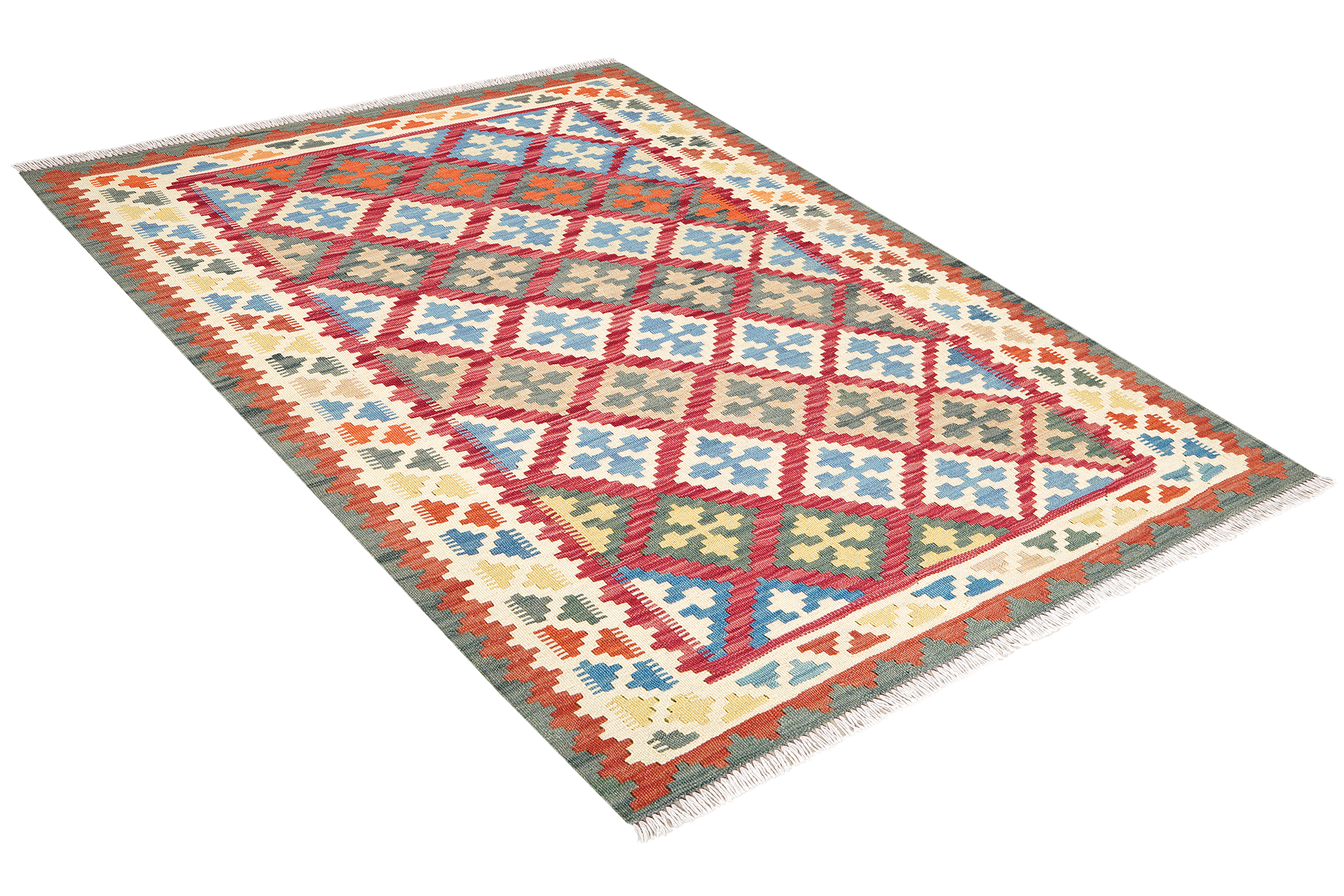 Kelim Gashgai Carpet Wool Red