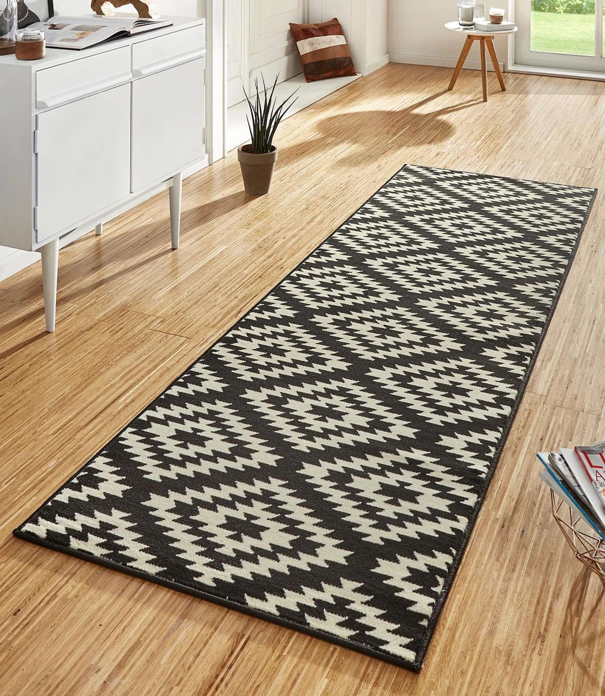 Läufer Textil Schwarz 80 x 200 cm