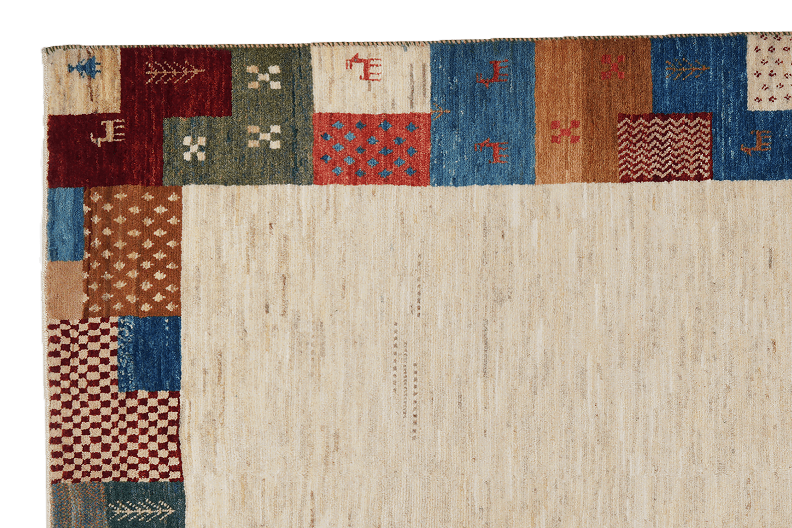 Rizbaf Gabbeh-Teppich Wolle Beige