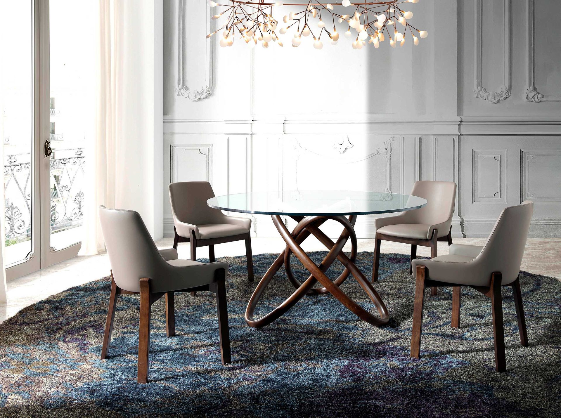 Sedia da pranzo in ecopelle grigia