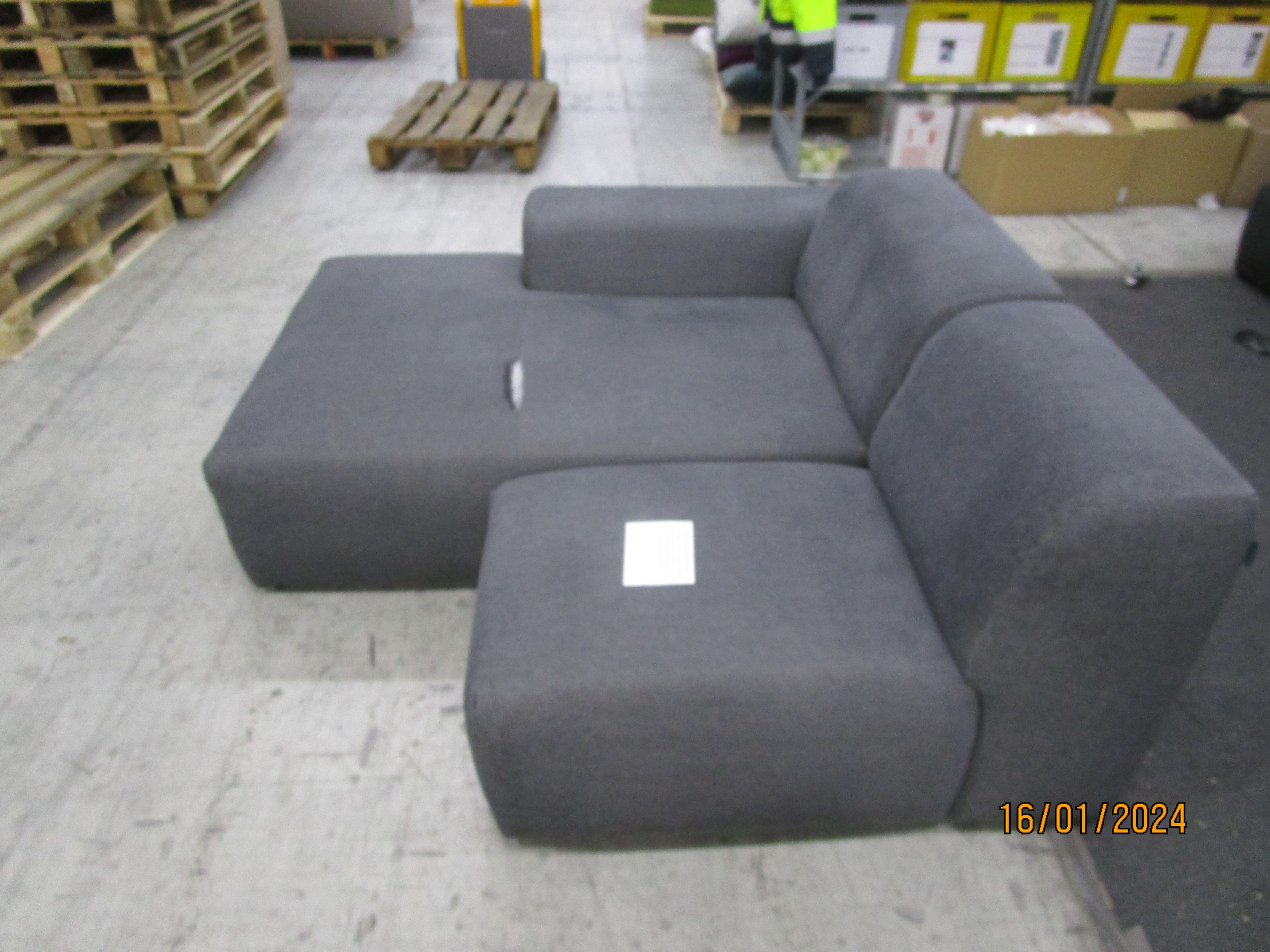 Pyllow Sofa Récamiere Links Strukturgewebe Anthrazit