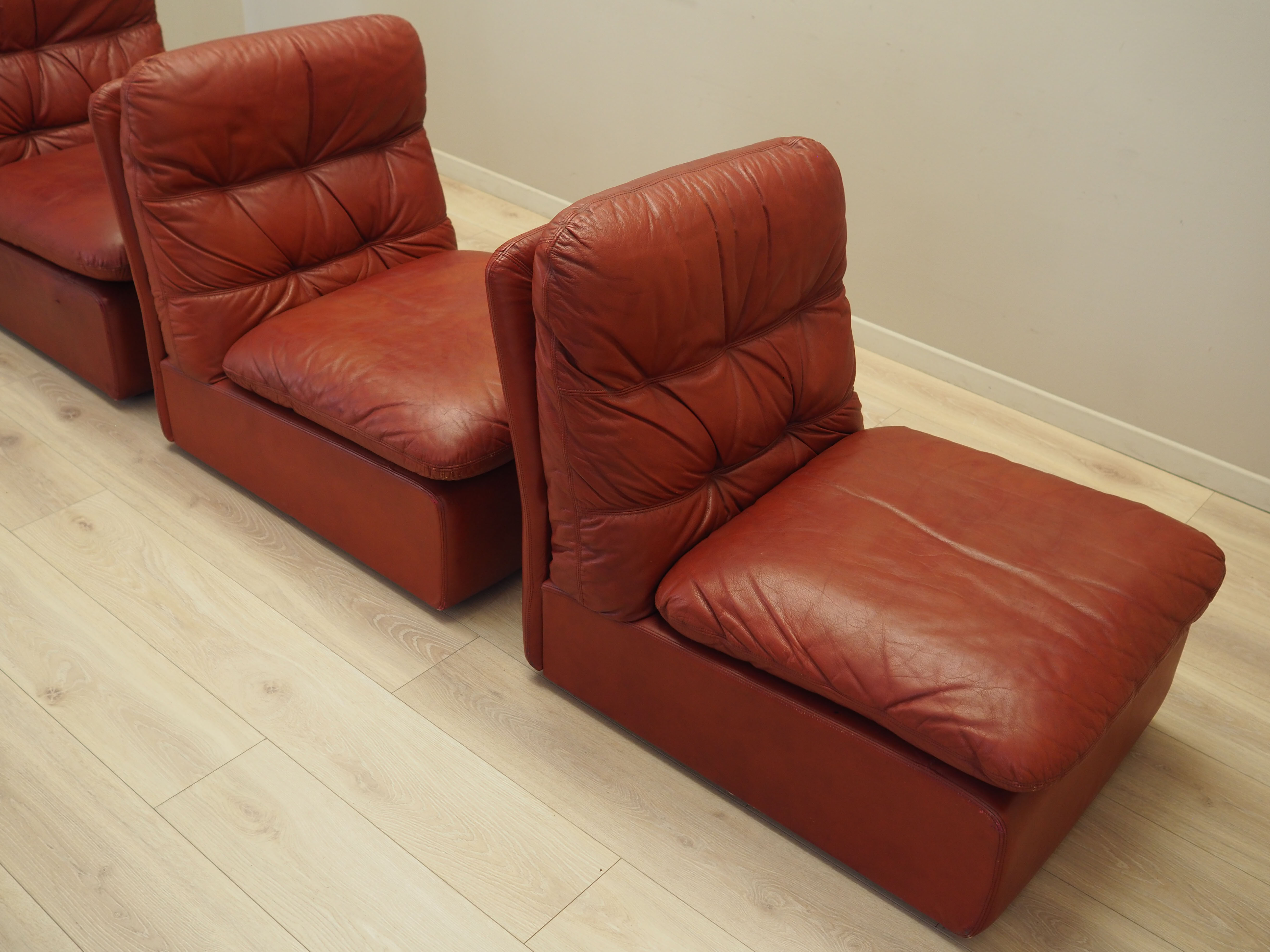 Modulares Sofa Leder Braun 1960er Jahre