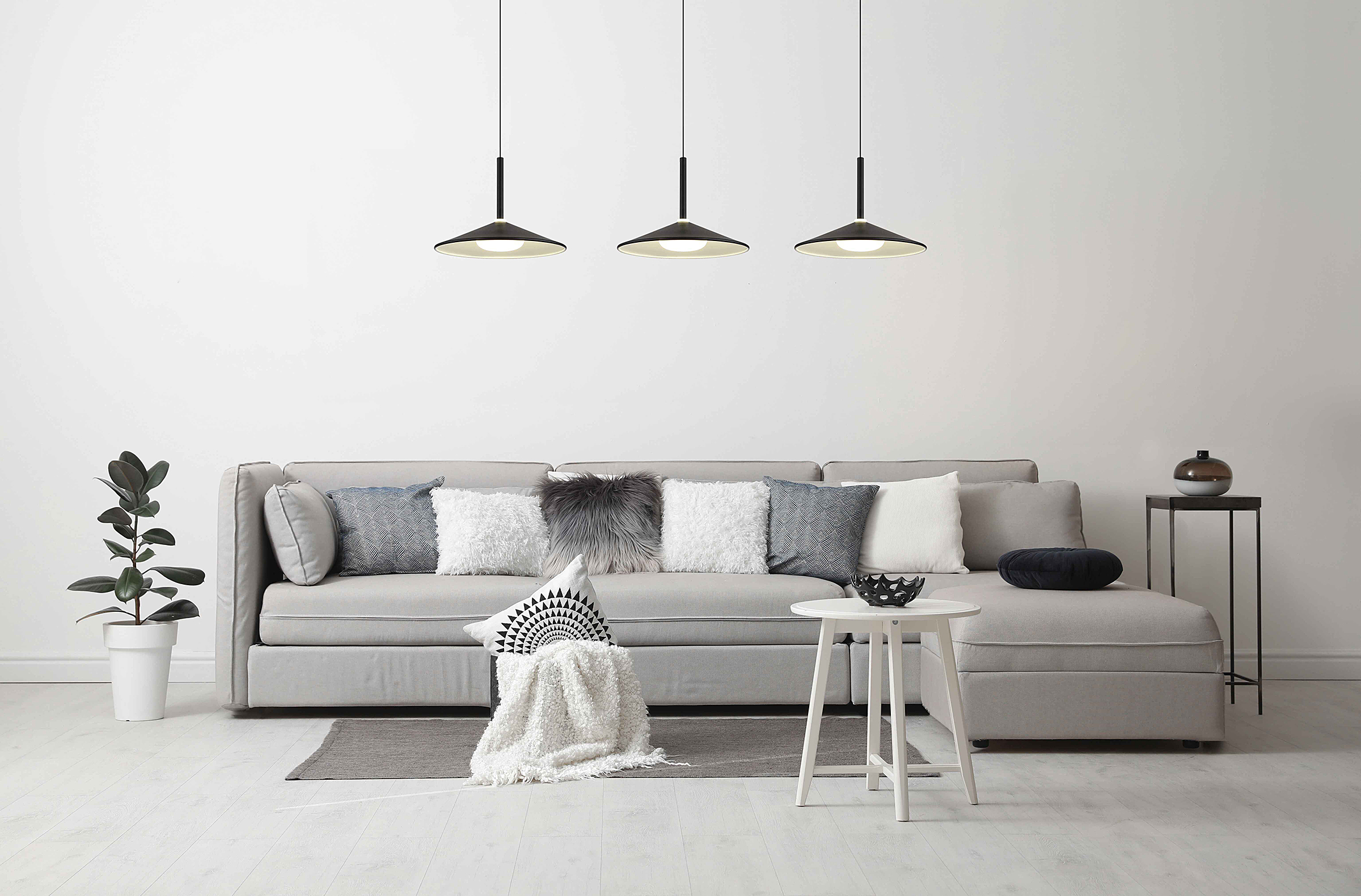 Lampone Typ C LED-Pendelleuchte Eisen Schwarz