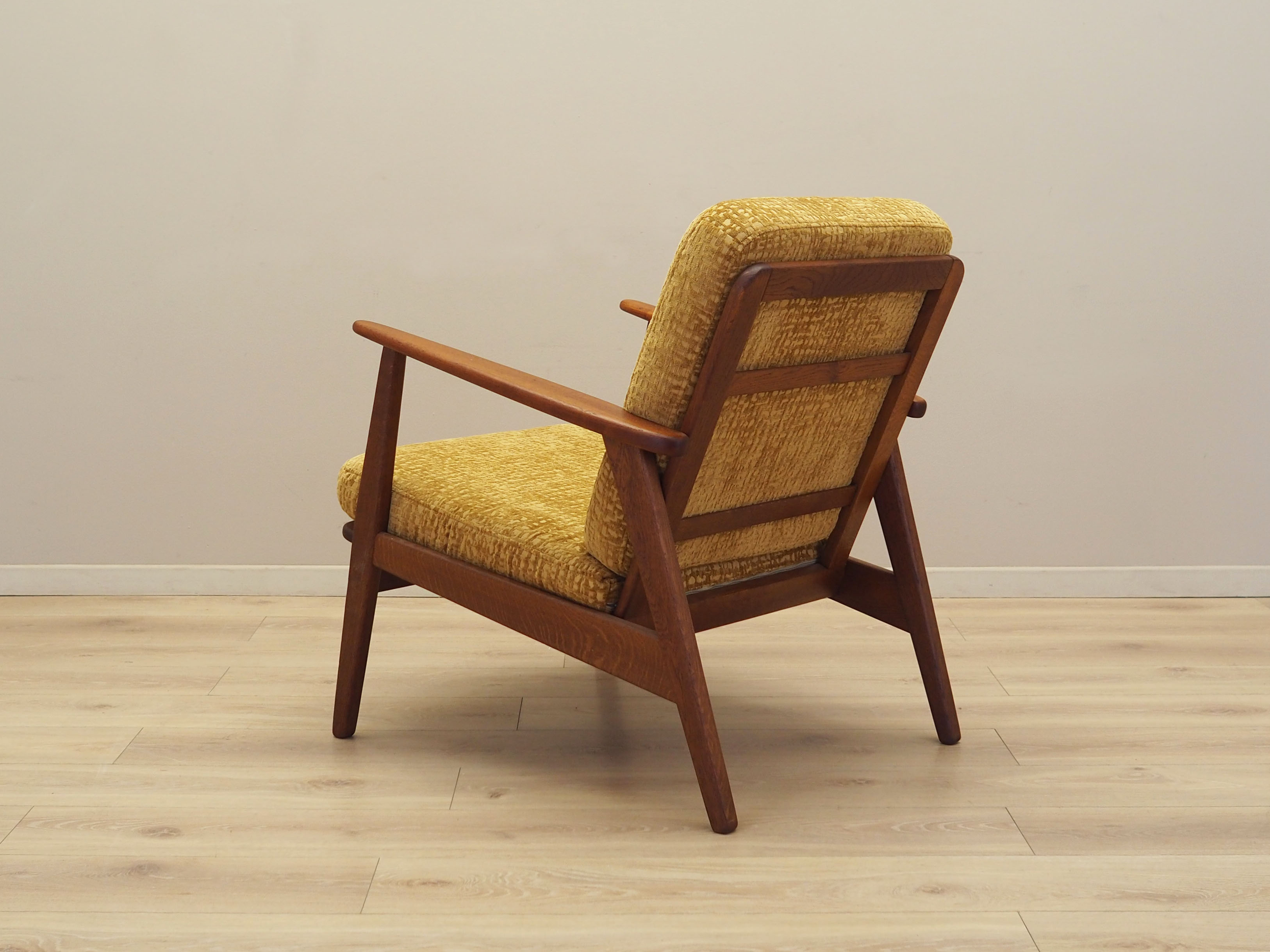 Sessel Teakholz Gelb 1970er Jahre