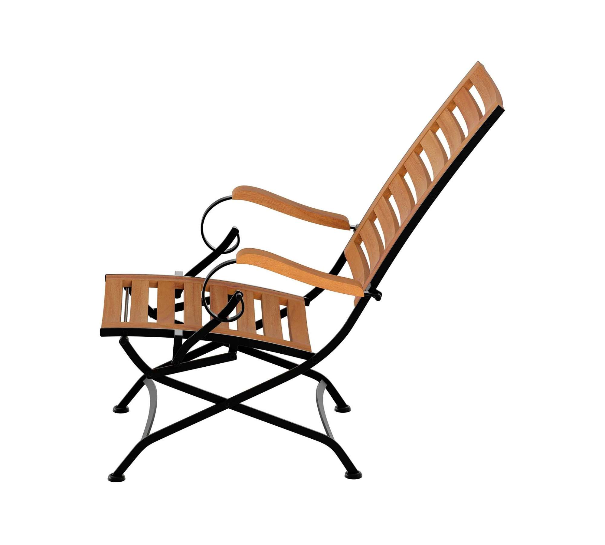 Gartenliege Holz Metall Braun