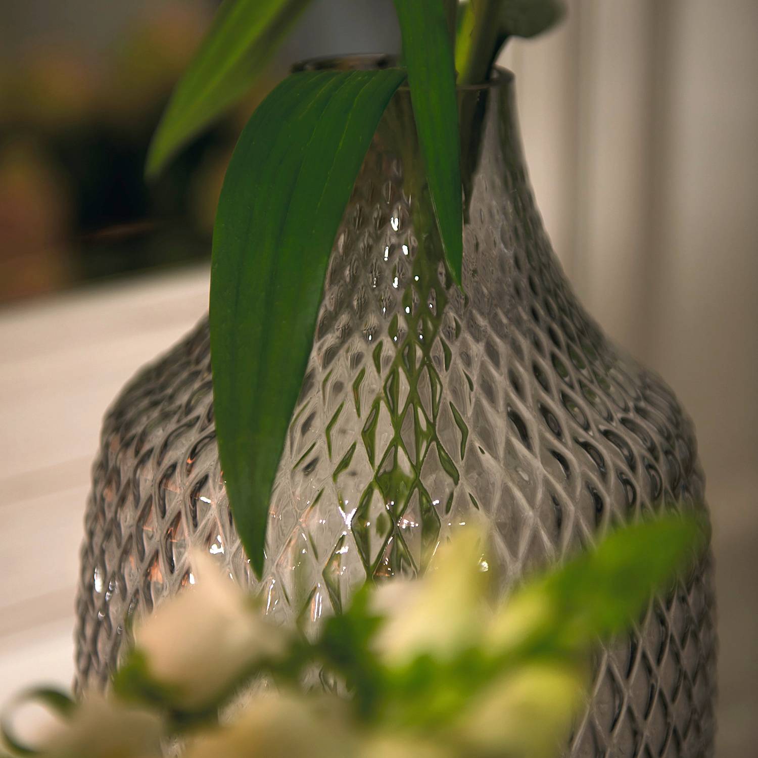 Vase Poesia III Glas Grau