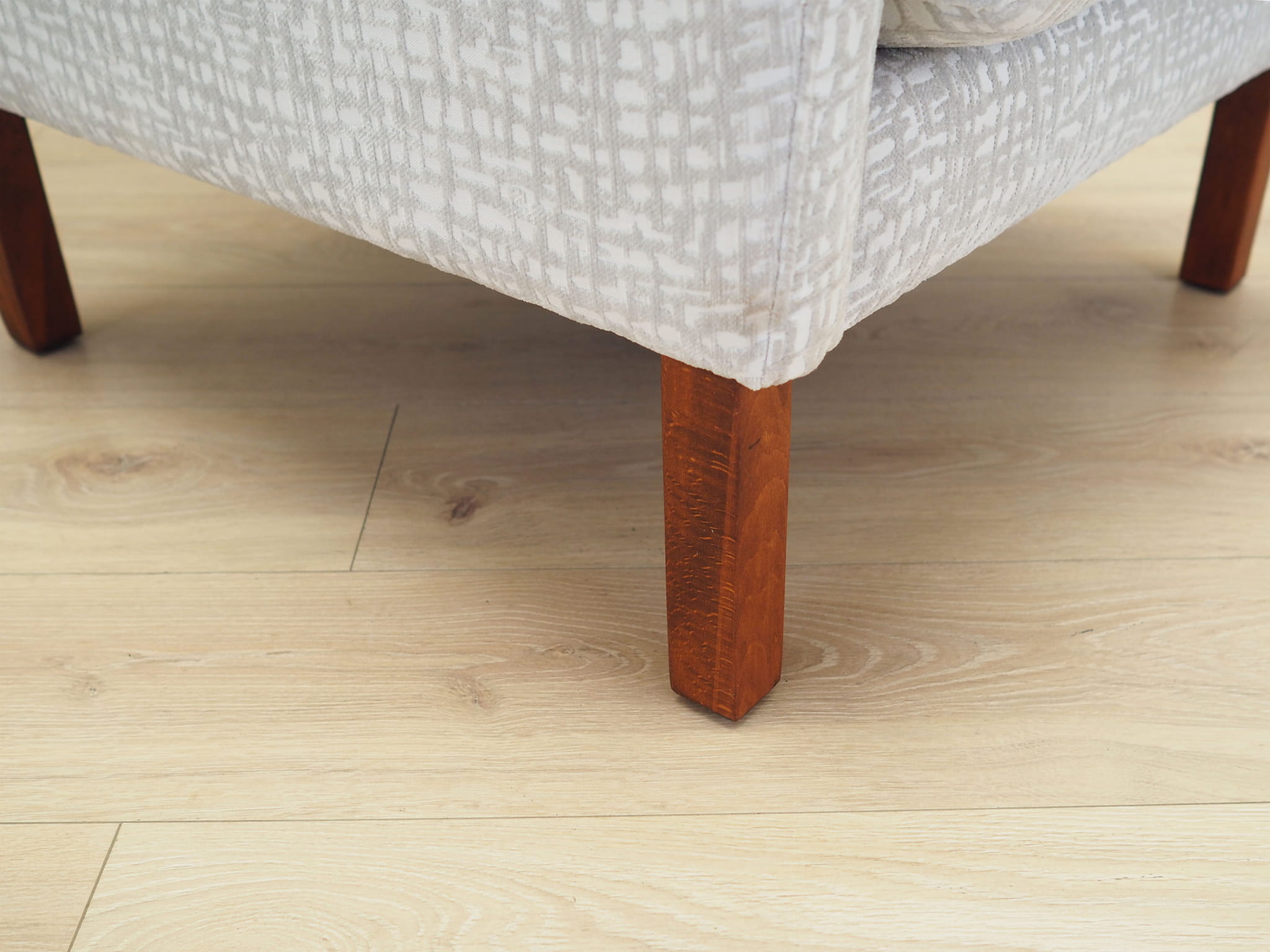 Vintage armchair textile wood grey 1960s