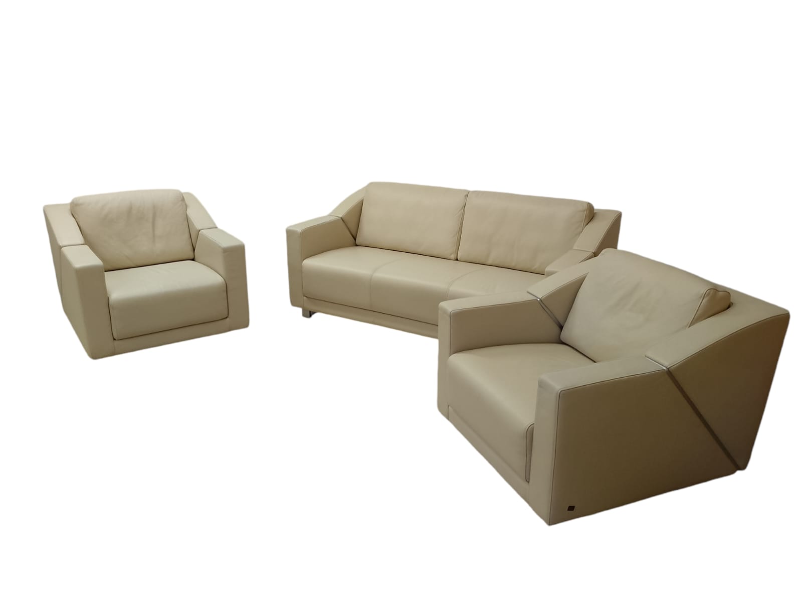 Modell 350 Sofaset Leder Beige