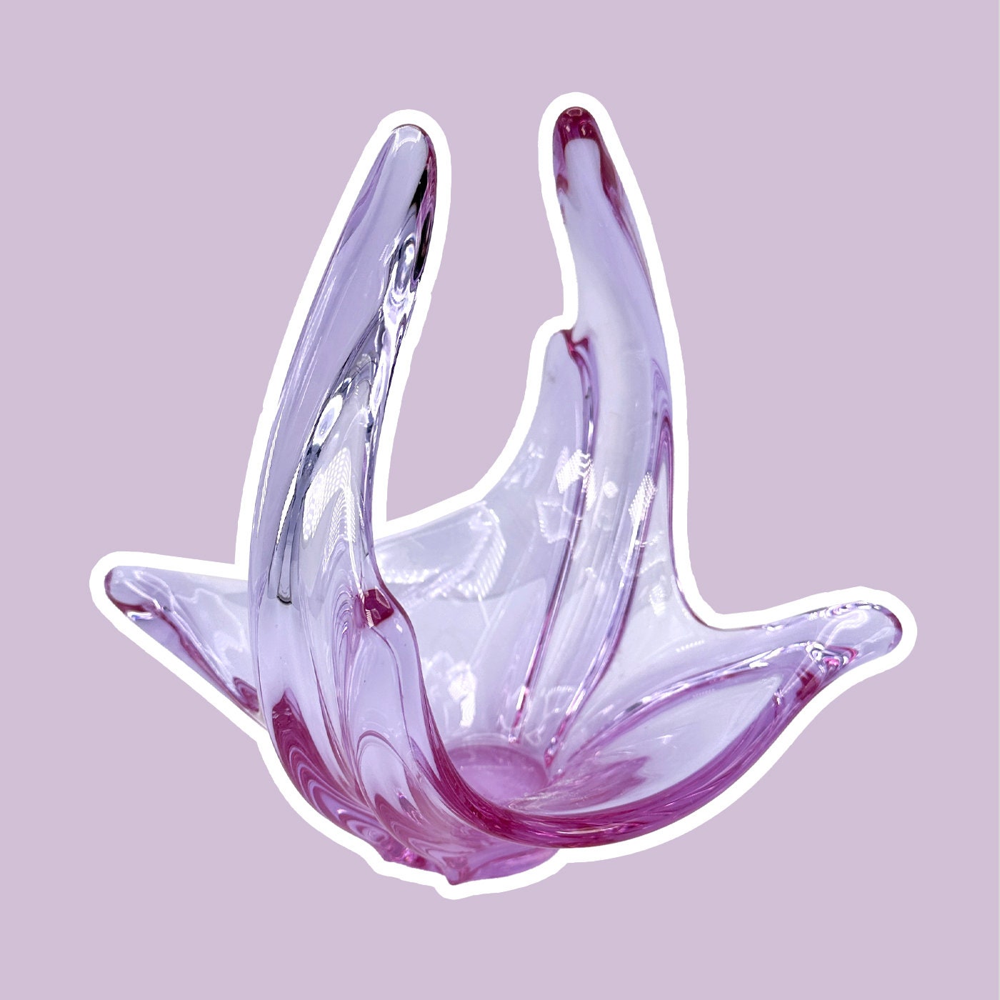 Vintage bowl Alexandrite glass pink