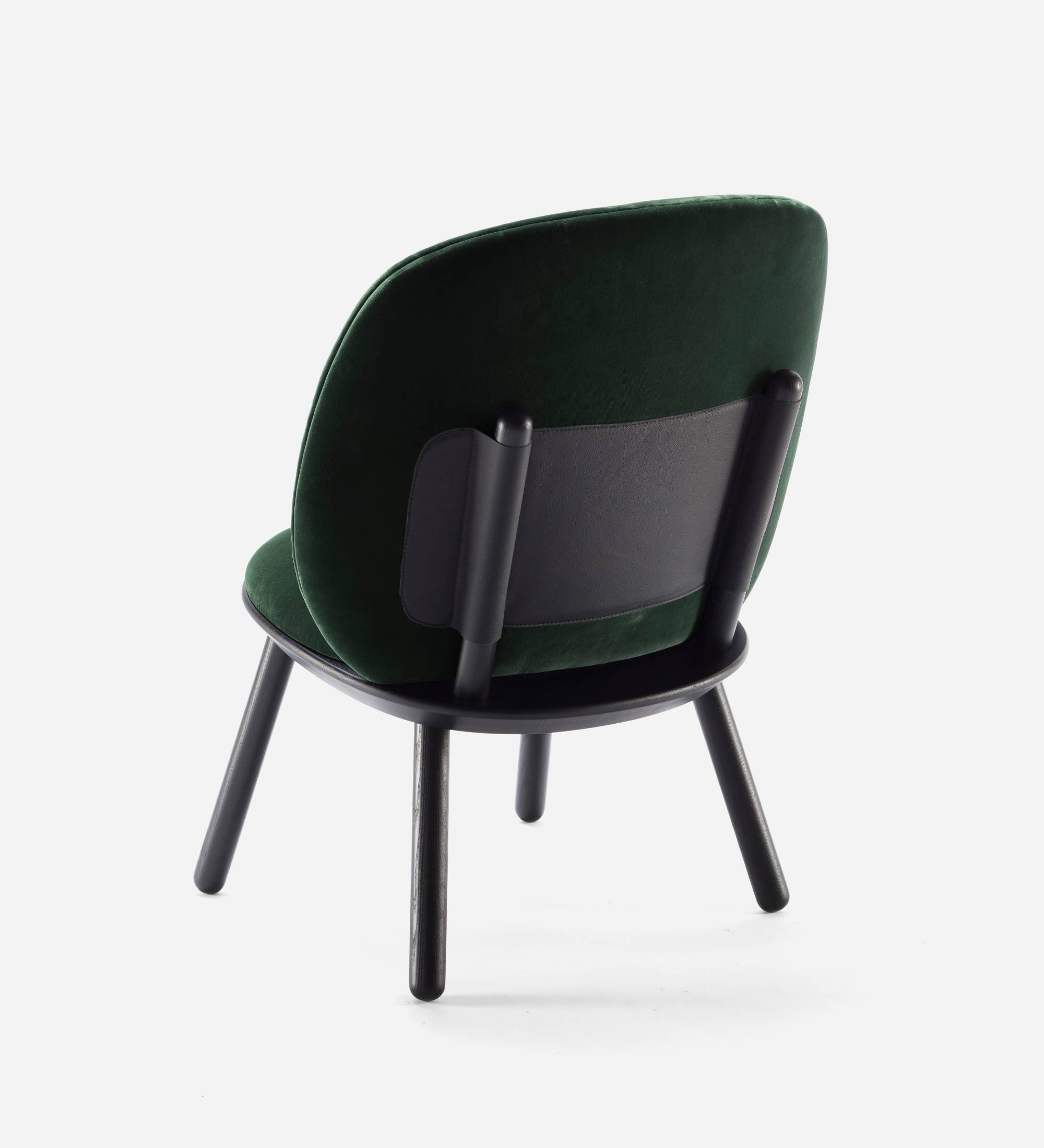 Loungestuhl Eschenholz Velour Grün
