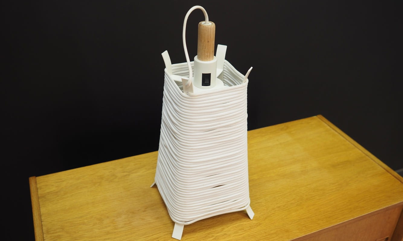 Vintage table lamp metal white 1970s
