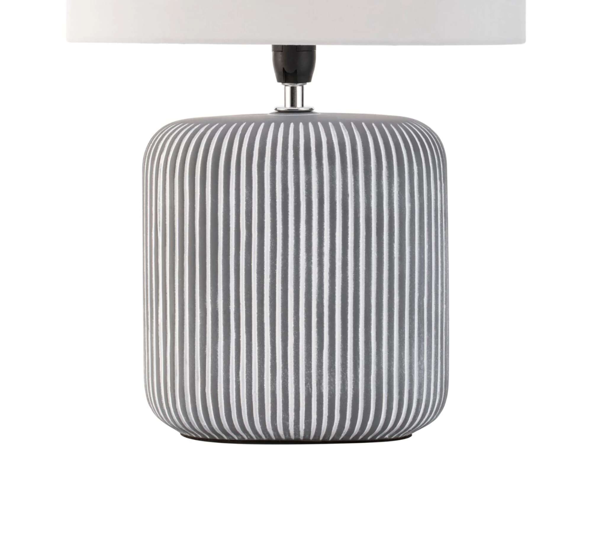 Table lamp 1-light Textile Ceramic Grey