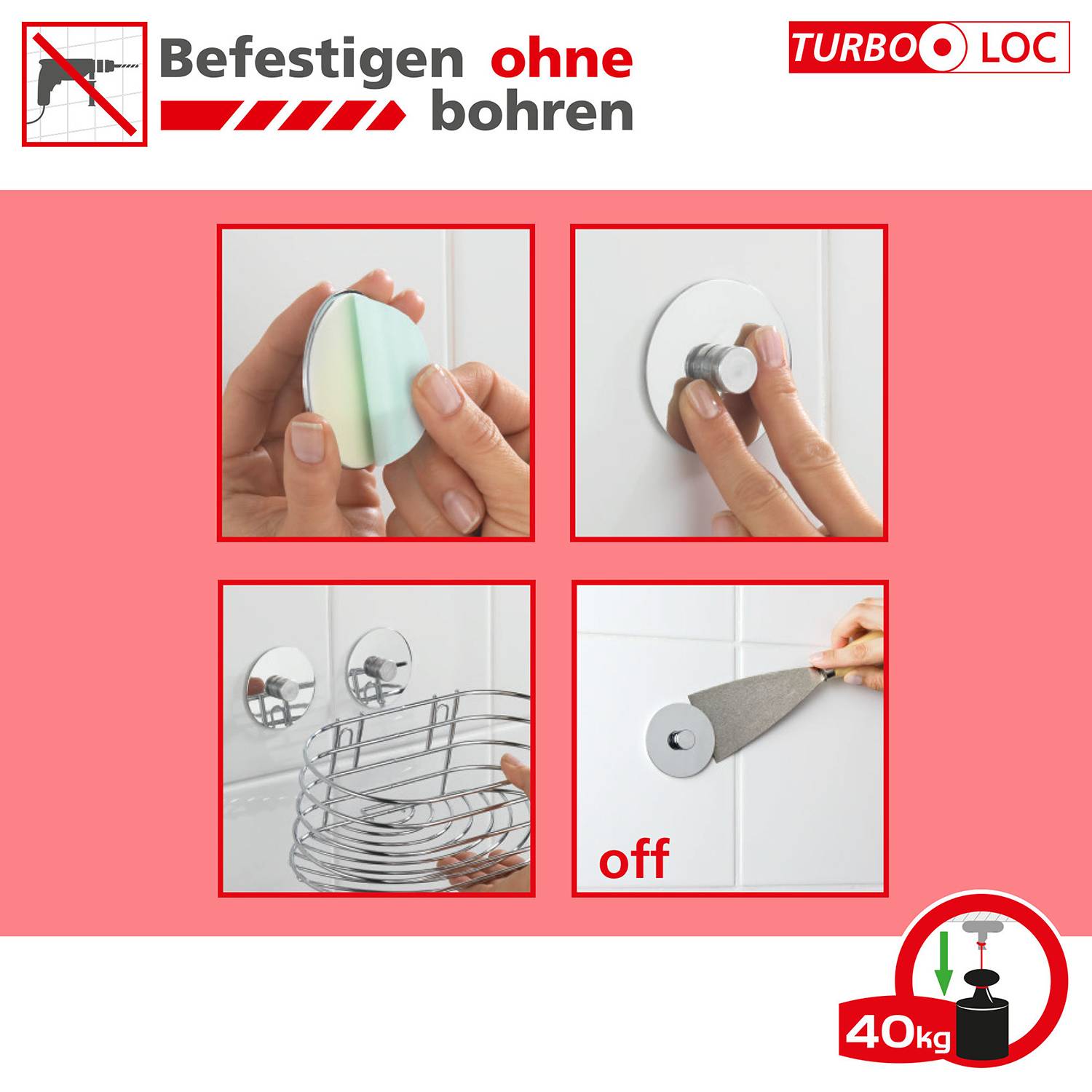 Eckablage Turbo-Loc Quadro Edelstahl Rostfrei ABS Chrom