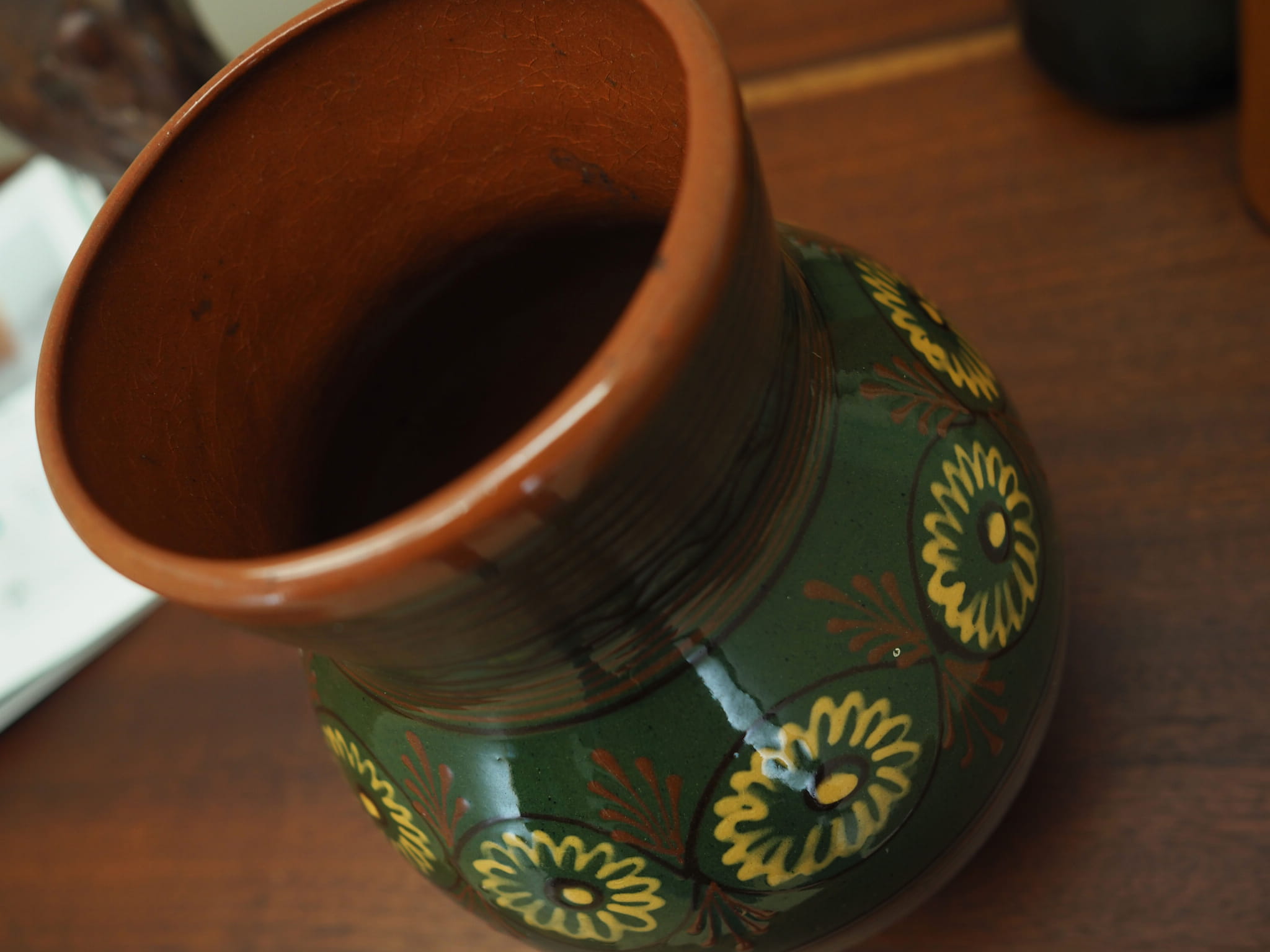 Vintage Vase Keramik Mehrfarbig 1970er Jahre